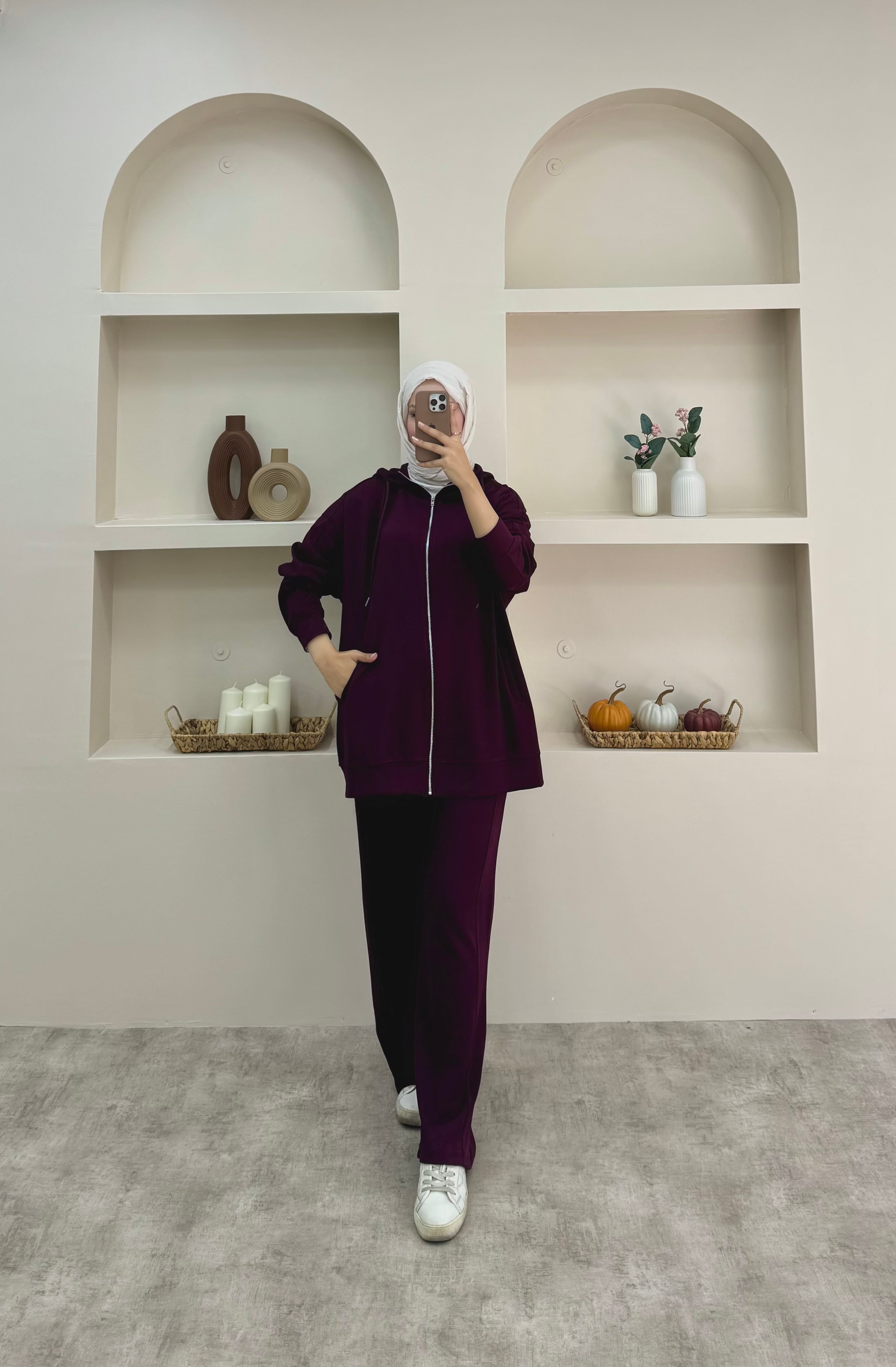 Fermuarlı Oysho Takım - Bordo