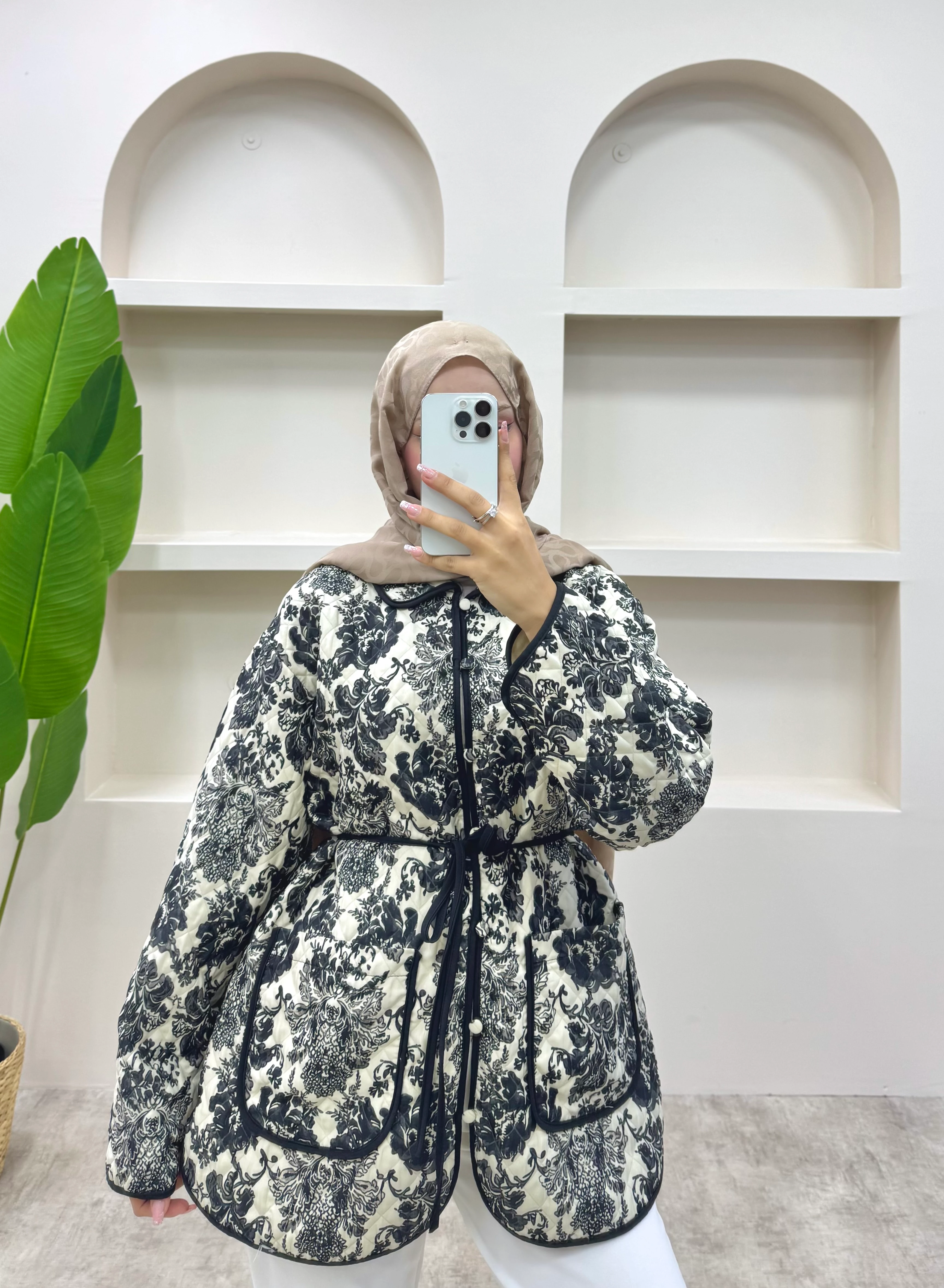 Biye Detaylı Etnik Desen Ceket  - Siyah