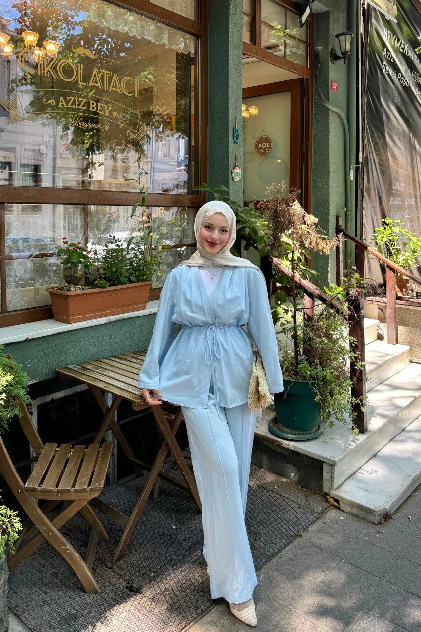 Taşlı Premium Takım - mavi