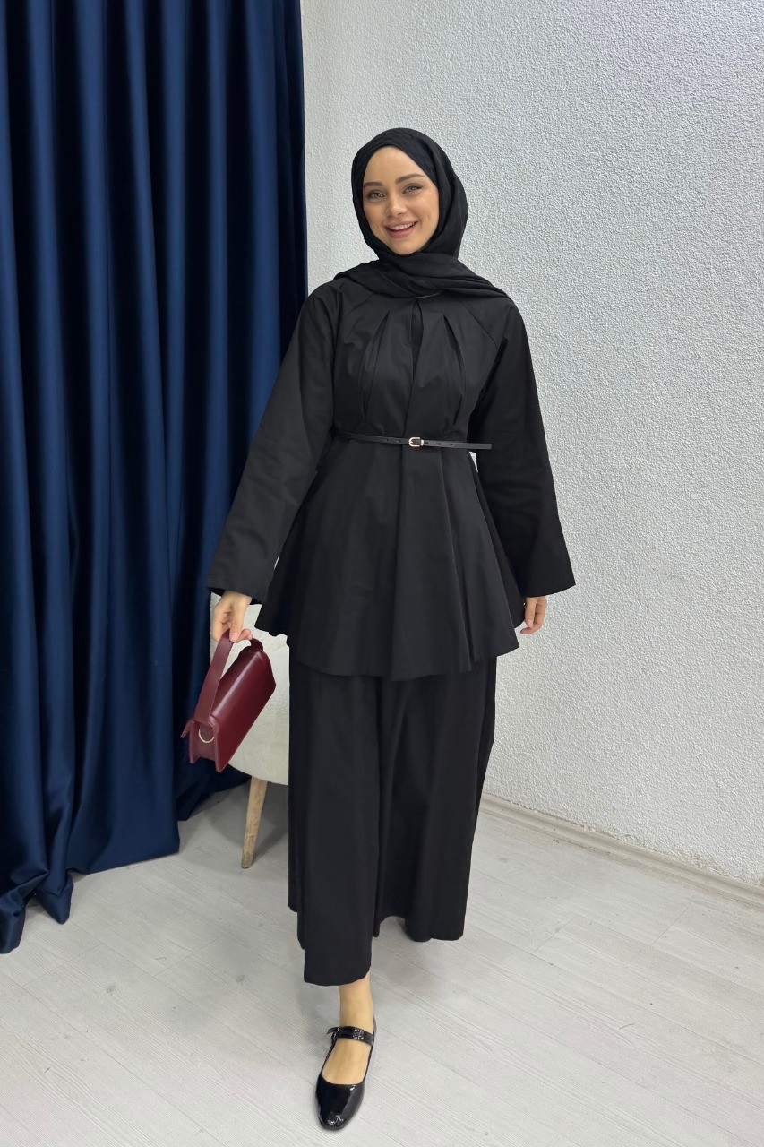Kemerli Tunik Pantolon Takım