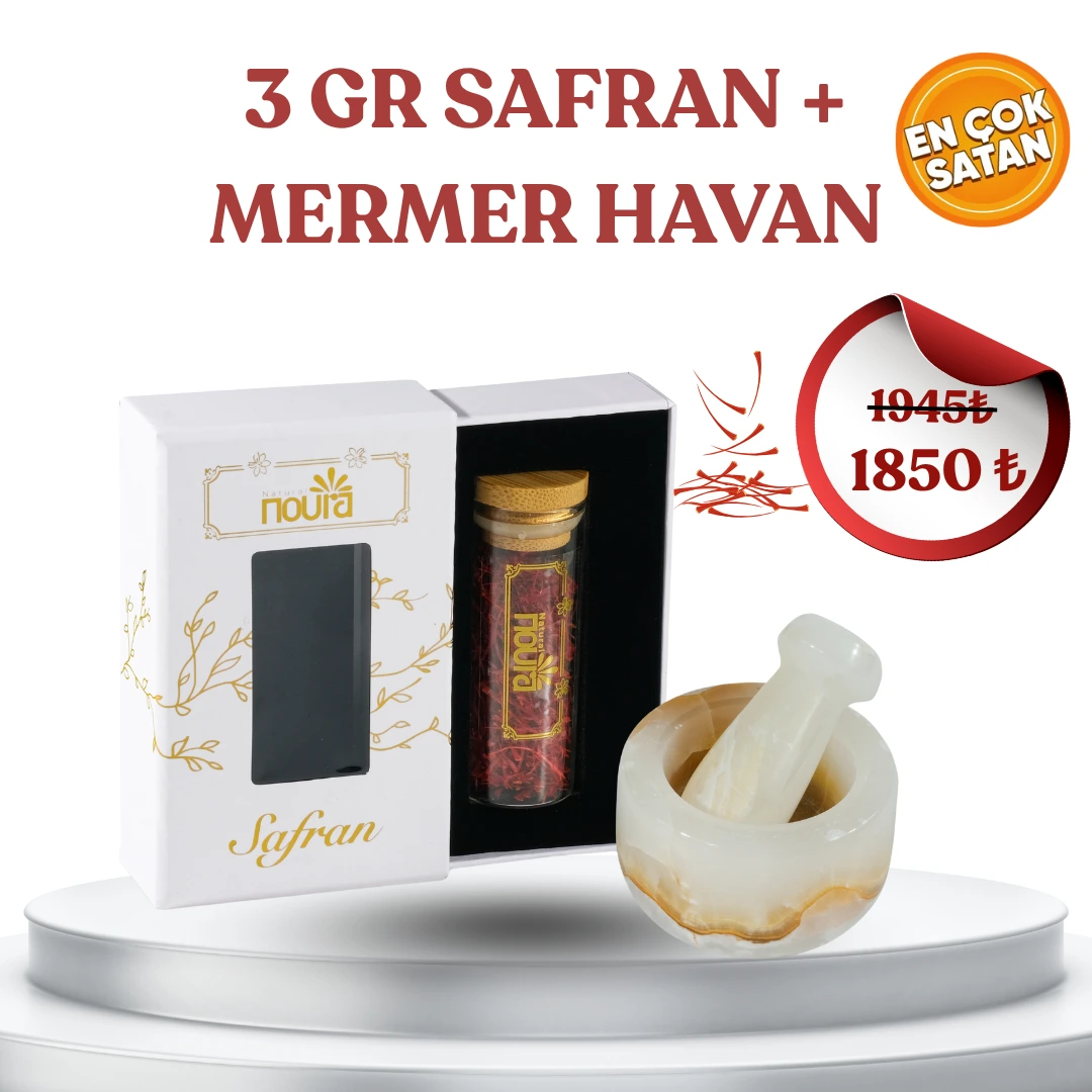 Özel Kampanya Seti ( İran Safranı 3 Gr A+ Kalite + Mermer Havan )
