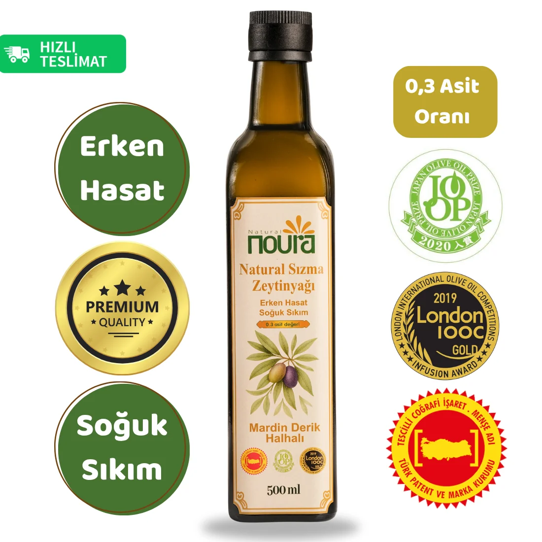 Soğuk Sıkım Zeytinyağı 500 ml