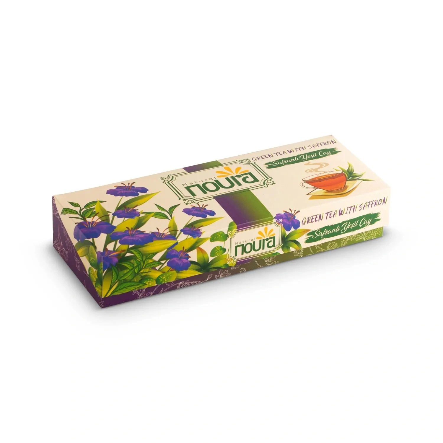Green Tea With Saffron - 10 Cotton Tea Bags