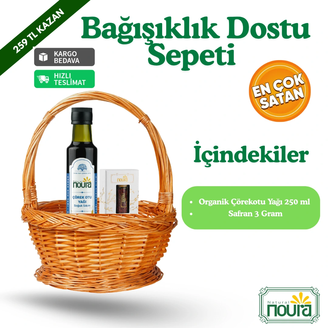 Bağışıklık Dostu Sepeti (3 Gr A+ Kalite Safran + 250 ml Organik Çörekotu Yağı)
