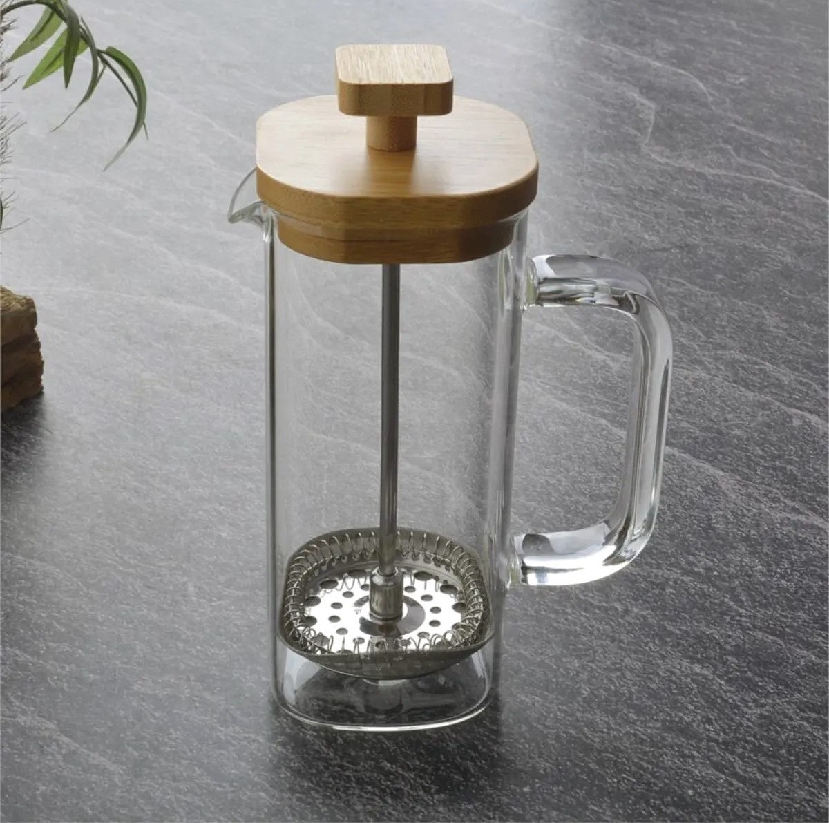 French Press Bambu Kare Kapak 350 Ml