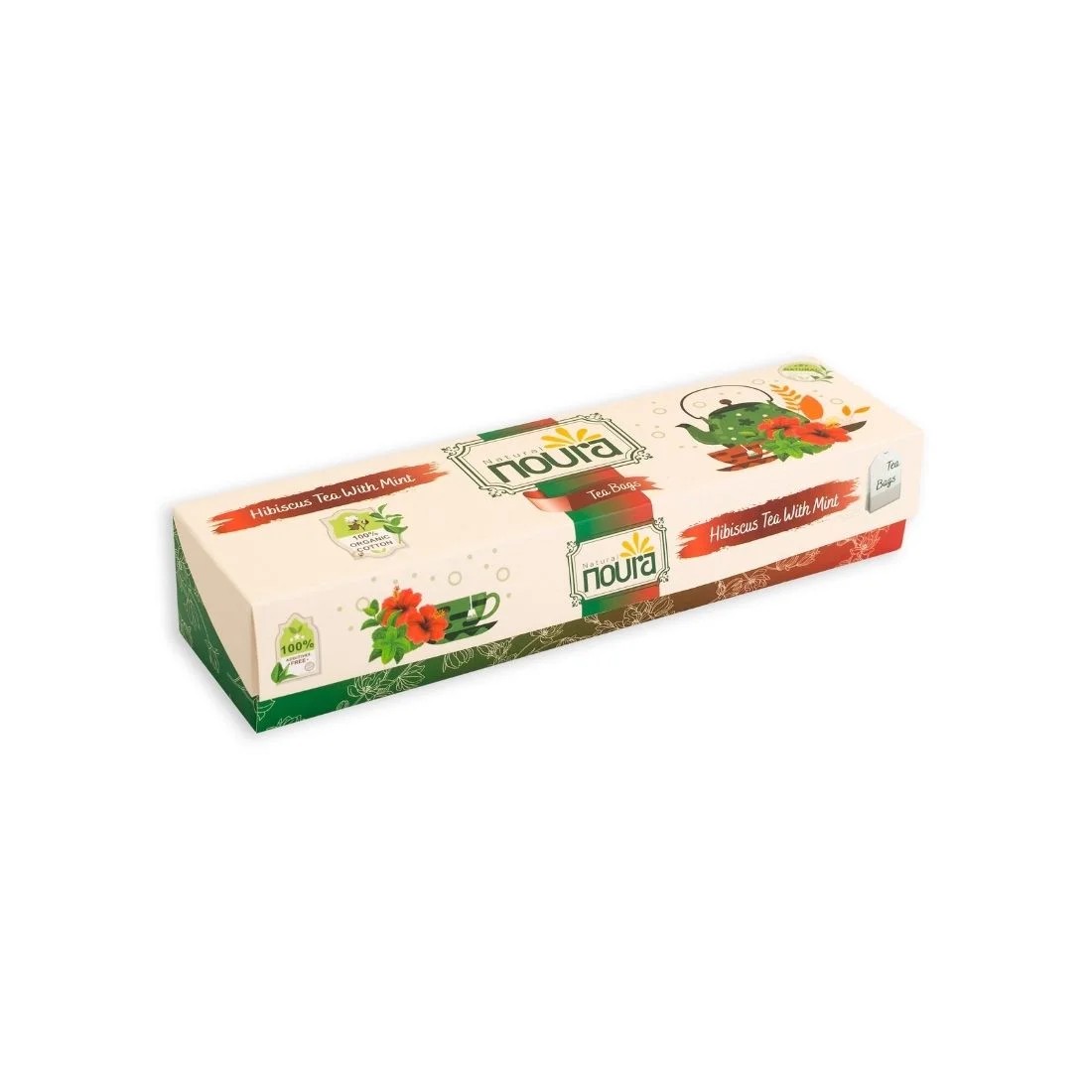 Hibiscus Tea With Mint - 25 Cotton Tea Bags