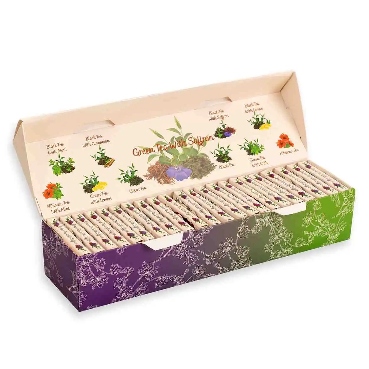 Green Tea With Saffron - 25 Cotton Tea Bags 