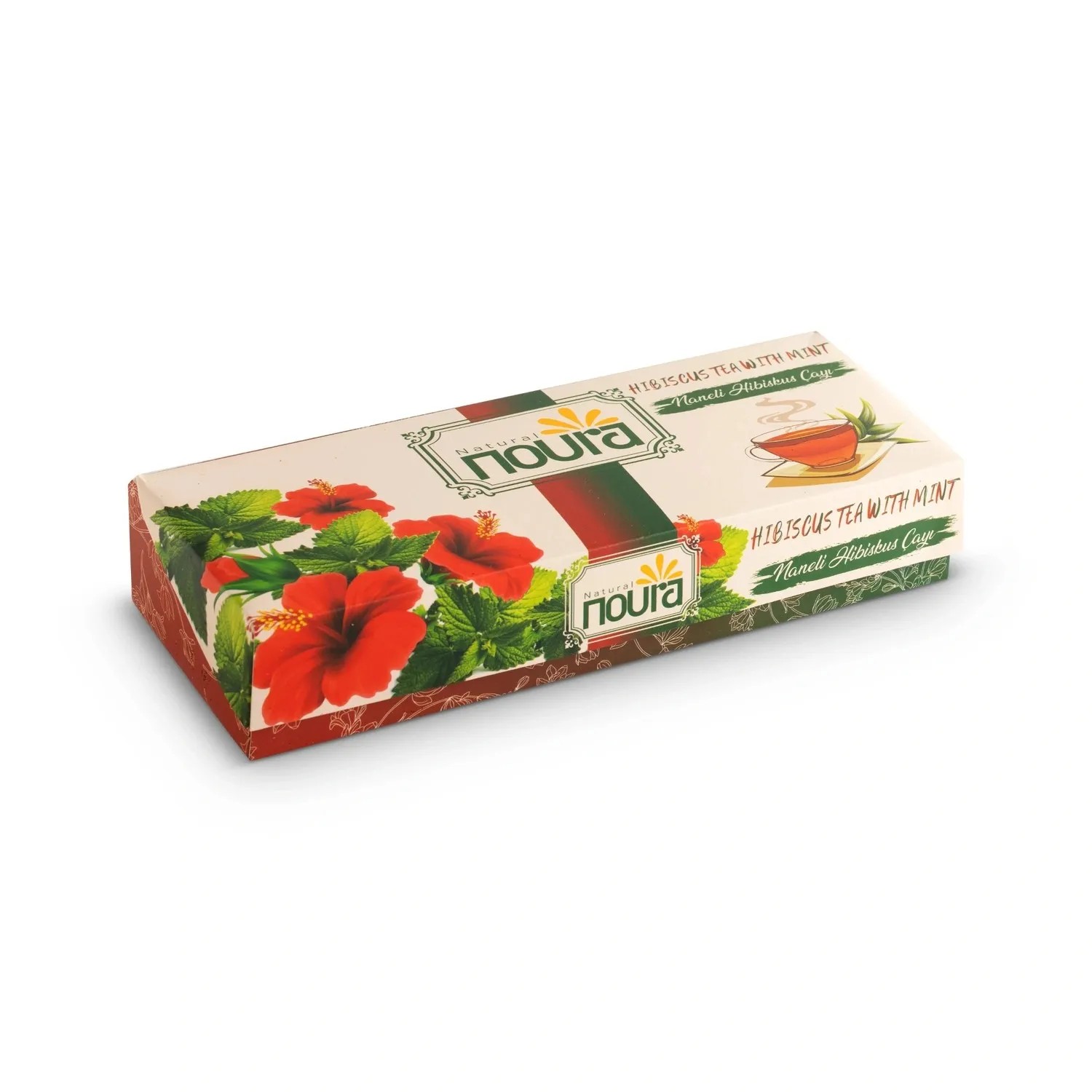 Hibiscus Tea With Mint - 10 Cotton Tea Bags