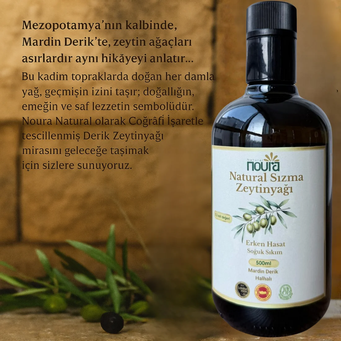 Soğuk Sıkım Mardin Derik Zeytinyağı 500 ml