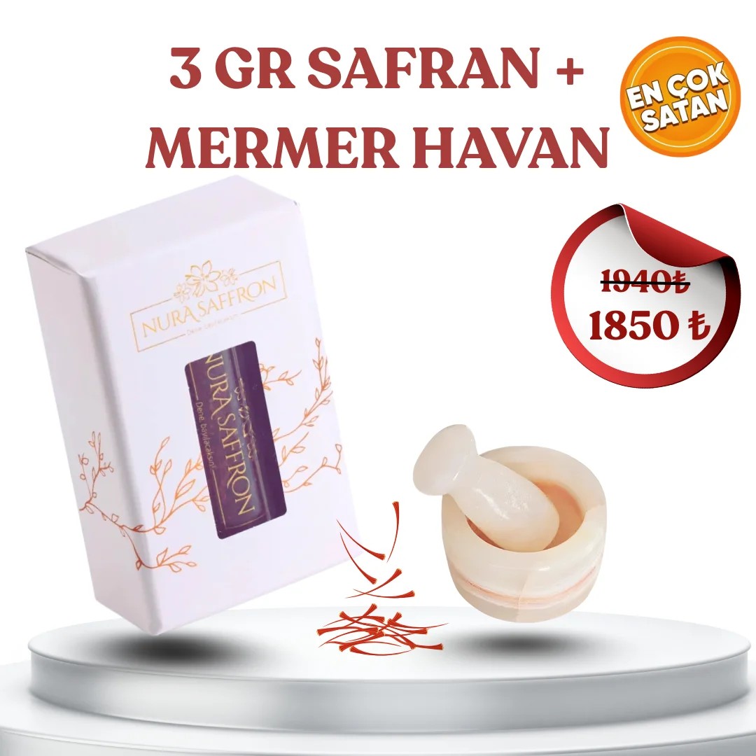Özel Kampanya Seti ( 3 gr İran Safranı + Mermer Havan )