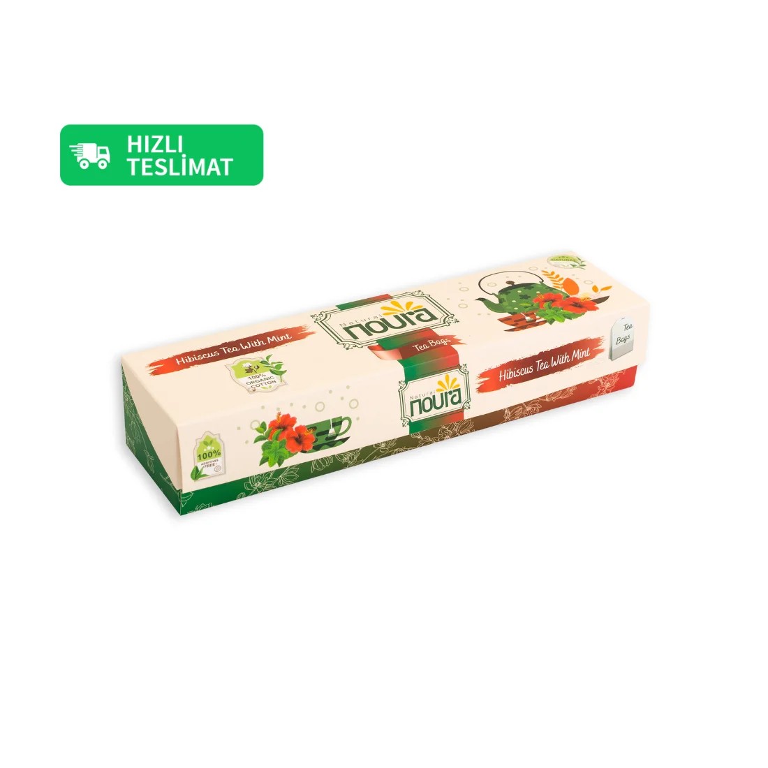 Naneli Hibiskus Çayı 25 Adet Müslin Poşet | Antioksidan Zengini