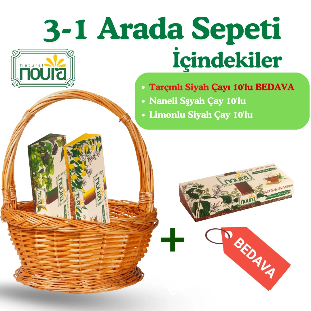 3-1 Arada Sepeti (Tarçınlı Siyah Çayı 10'lu + Naneli Siyah Çay 10'lu + Limonlu Siyah Çay 10'lu)