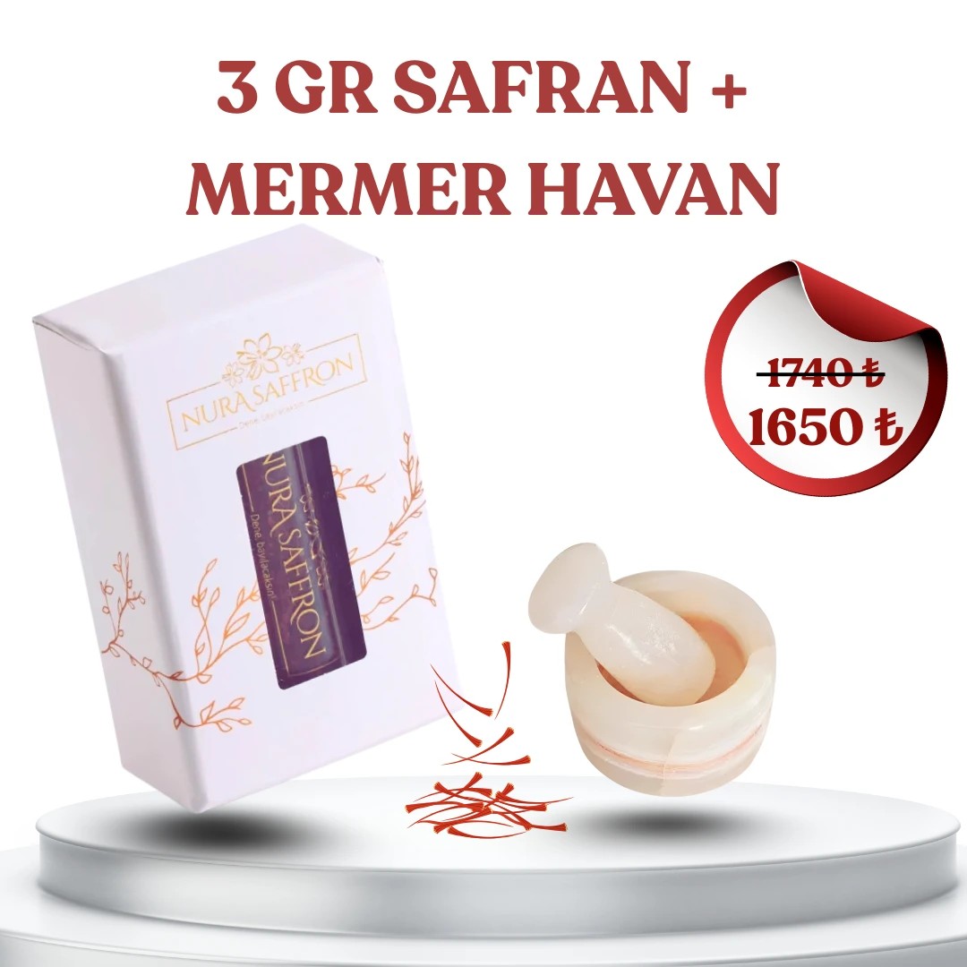 Özel Kampanya Seti ( 3 gr İran Safranı + Mermer Havan )