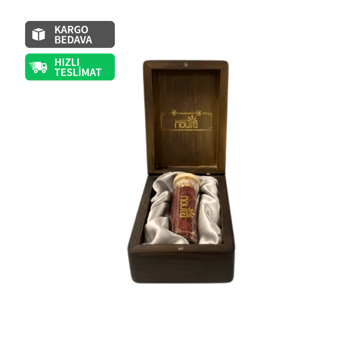 Hediyelik İran Safranı Ahşap Kutu 3 Gr