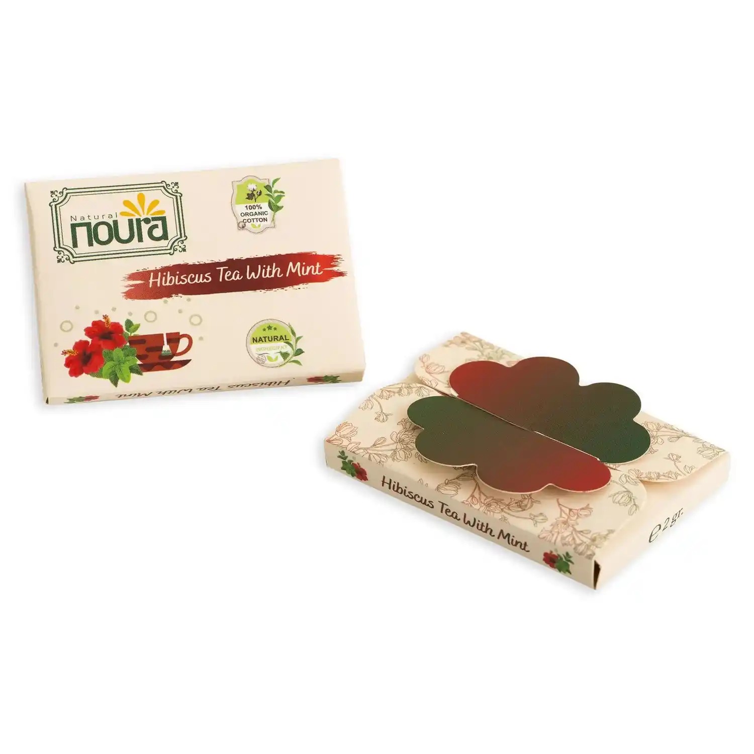 Hibiscus Tea With Mint - 25 Cotton Tea Bags