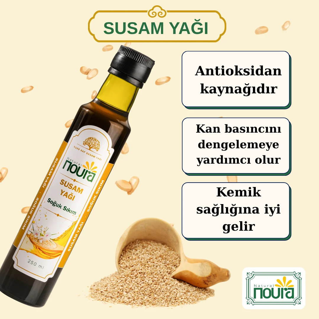 %100 Saf Susam Yağı 250 ML - Yemeklik - Soğuk Sıkım