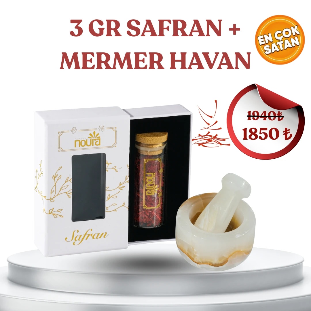 Özel Kampanya Seti ( 3 gr İran Safranı + Mermer Havan )