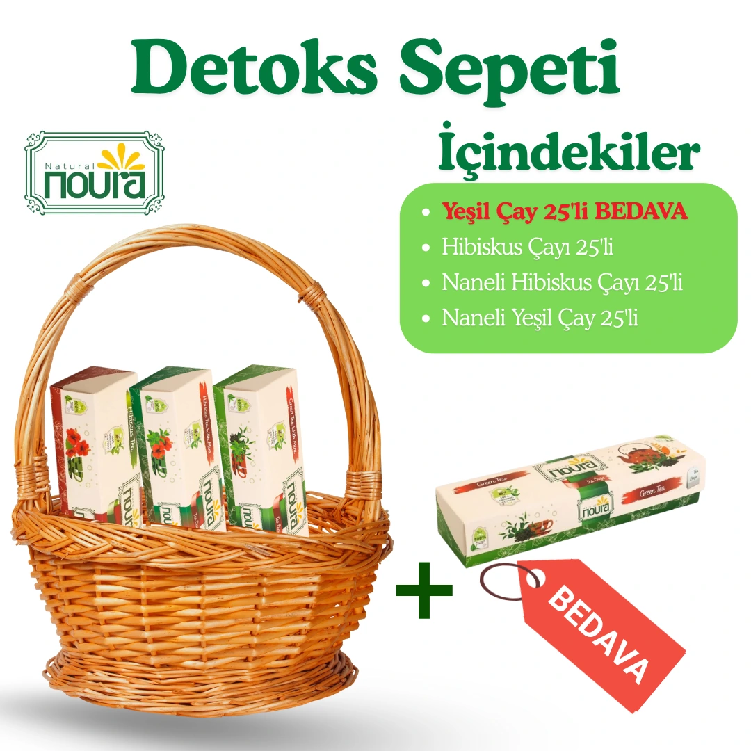 Detoks Sepeti (Yeşil Çay 25'li + Hibiskus Çayı 25'li +Naneli Hibiskus Çayı 25'li+ Naneli Yeşil Çay 25'li)