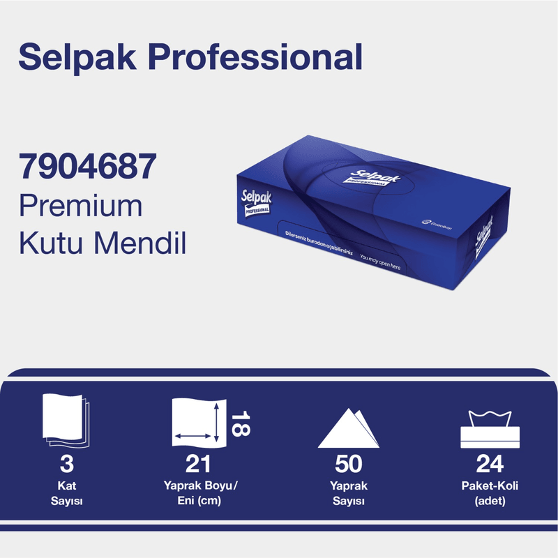 Selpak Professional Premium Kutu Mendil 50'li