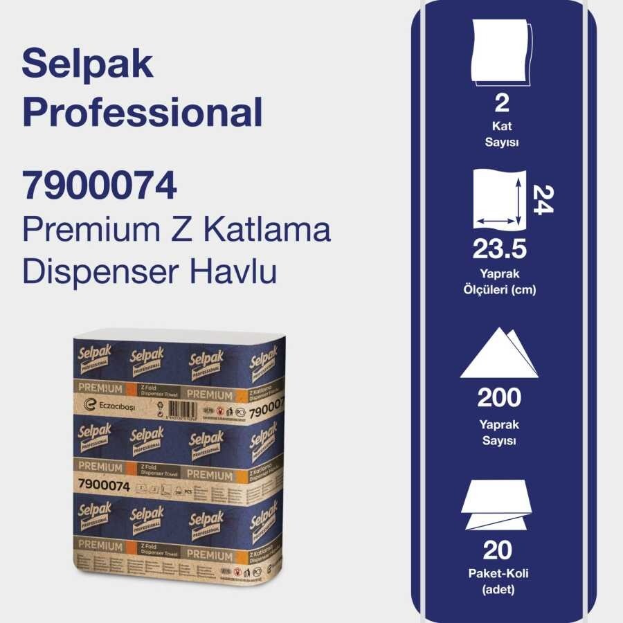 Selpak Professional Premium Z-Katlı Dispenser Havlu 7900074