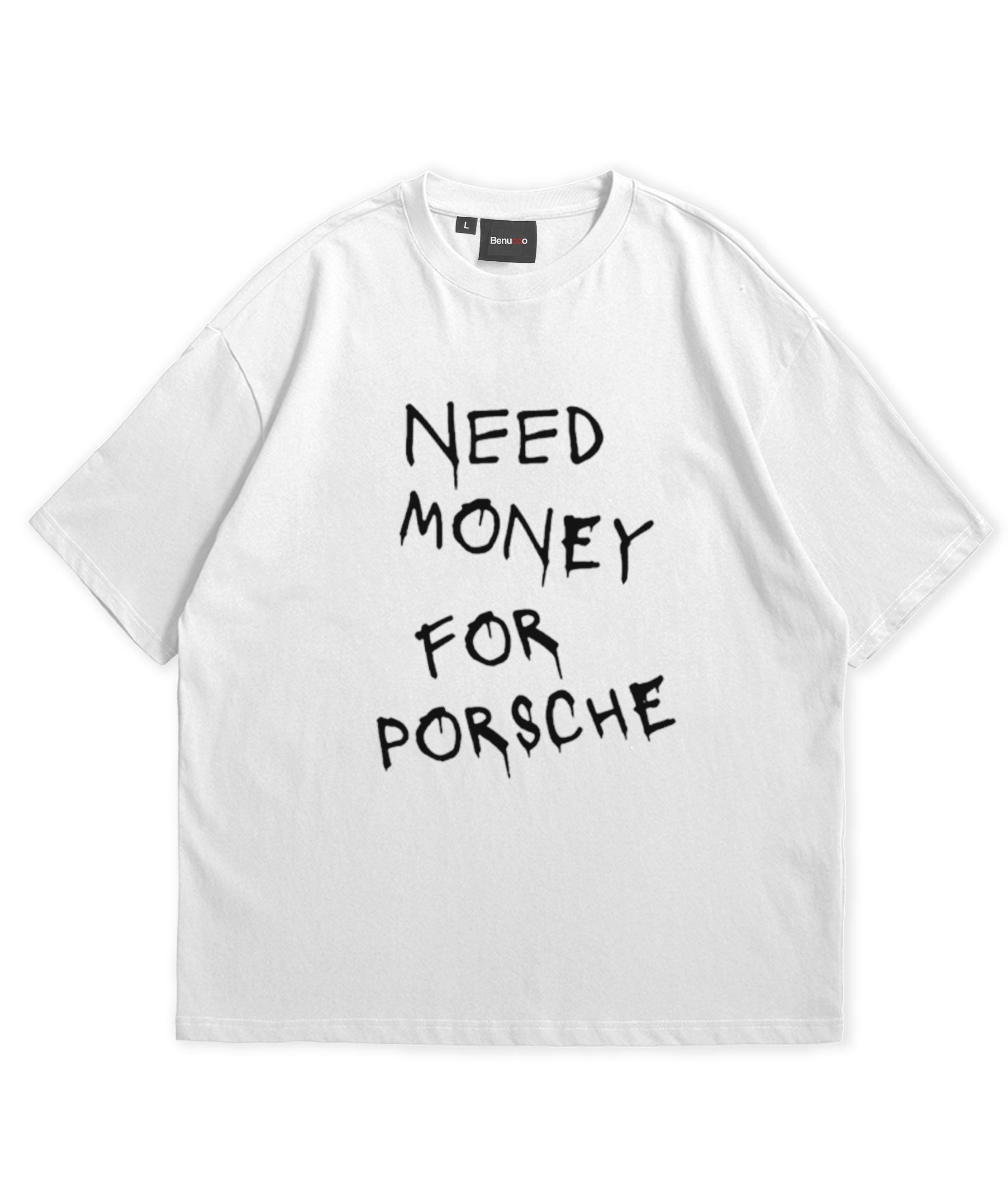 Need Money For Porsche Oversize Beyaz Tişört