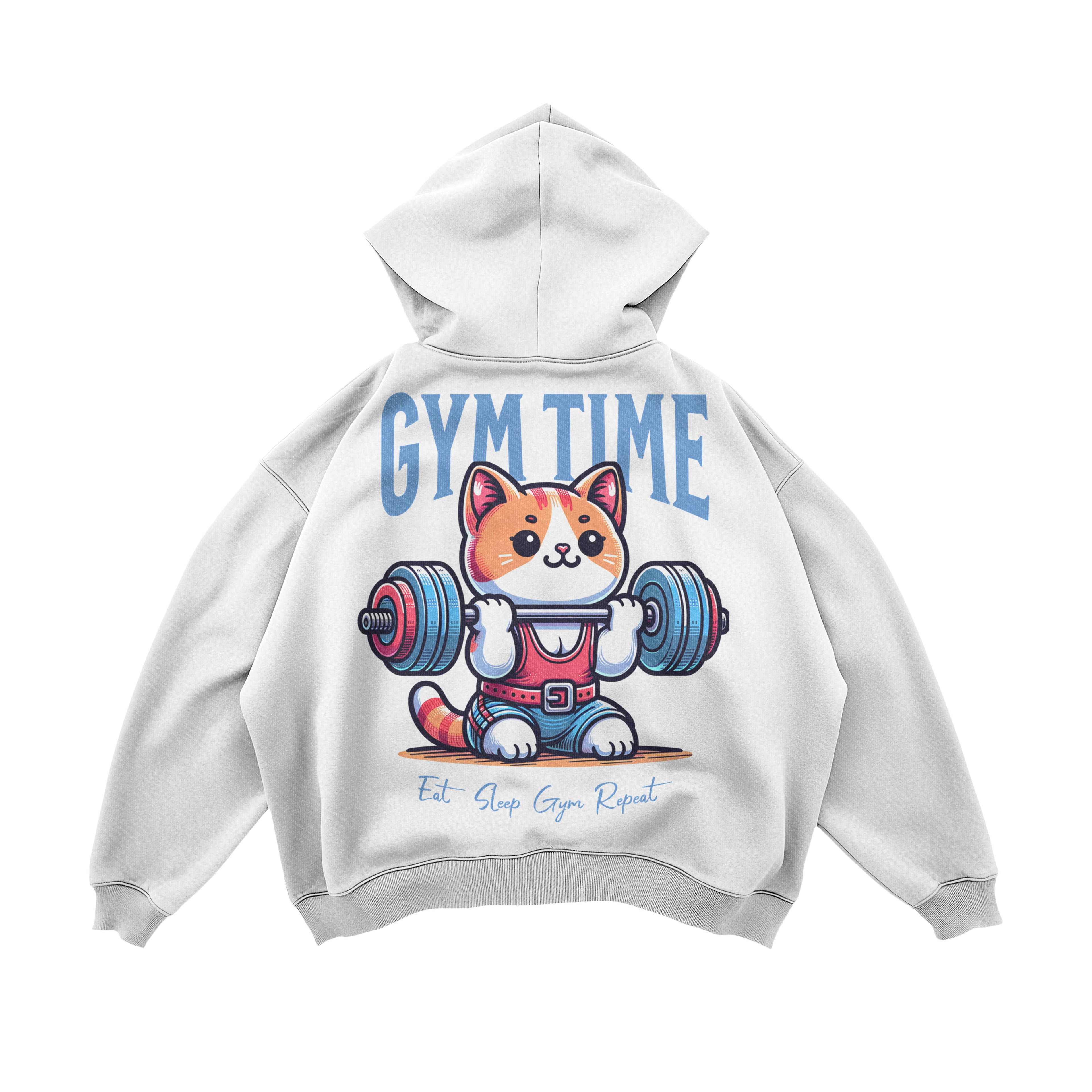 Gym Time Cat Oversize Hoodie