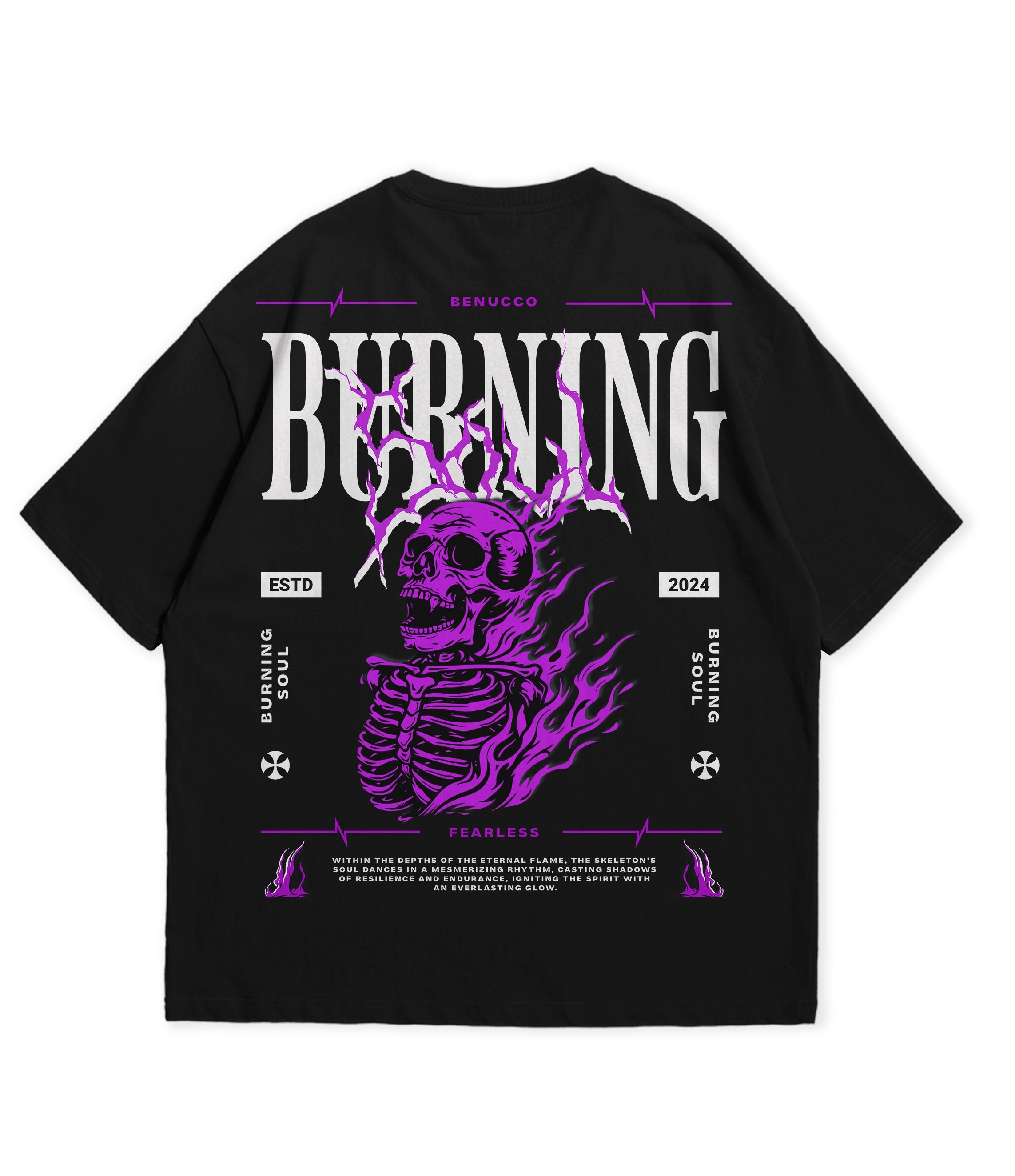 Burning Skeleton Oversize T-shirt