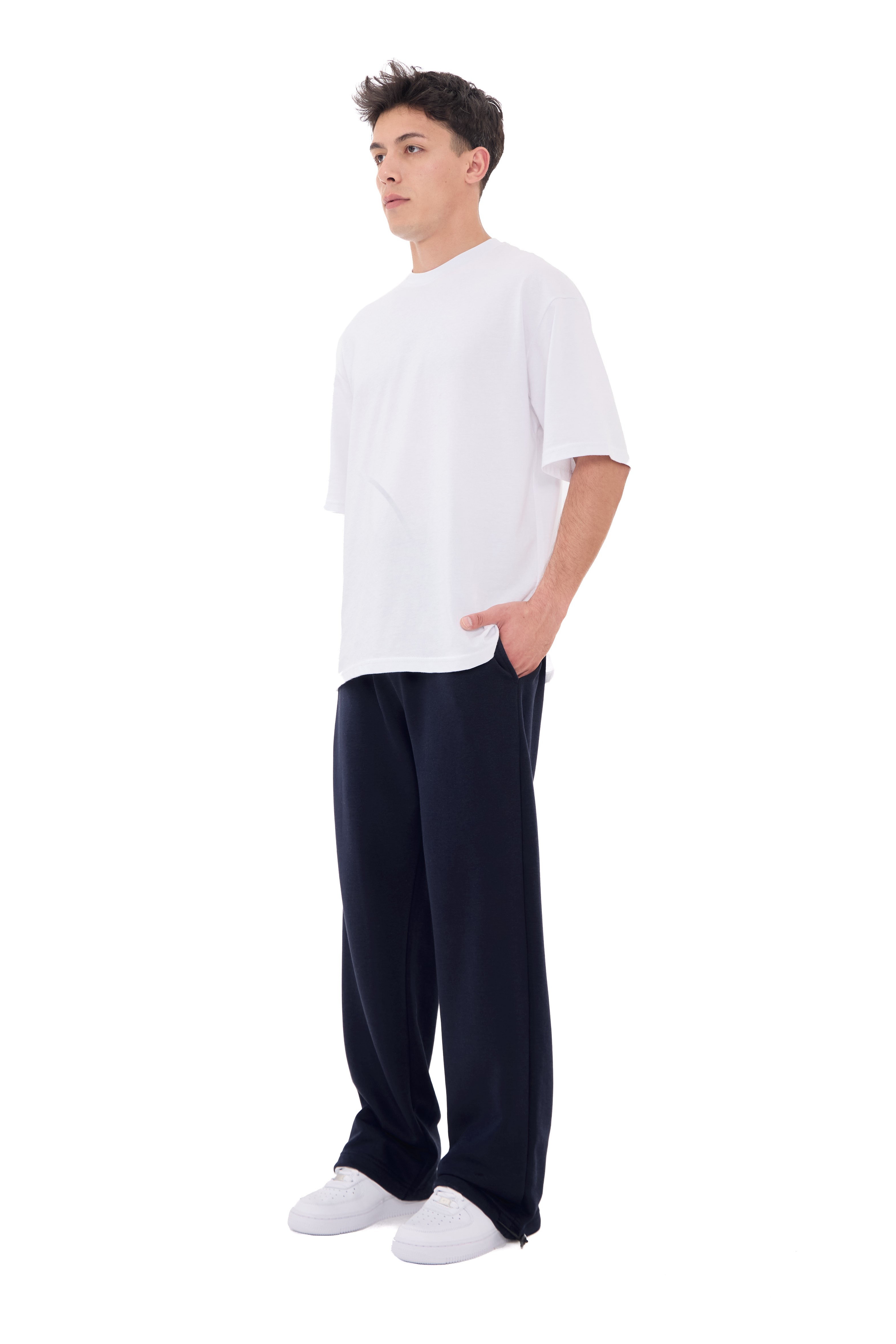  Hitup Premium Basic Ayarlanabilir Paça Oversize Eşofman Altı  - LACİVERT
