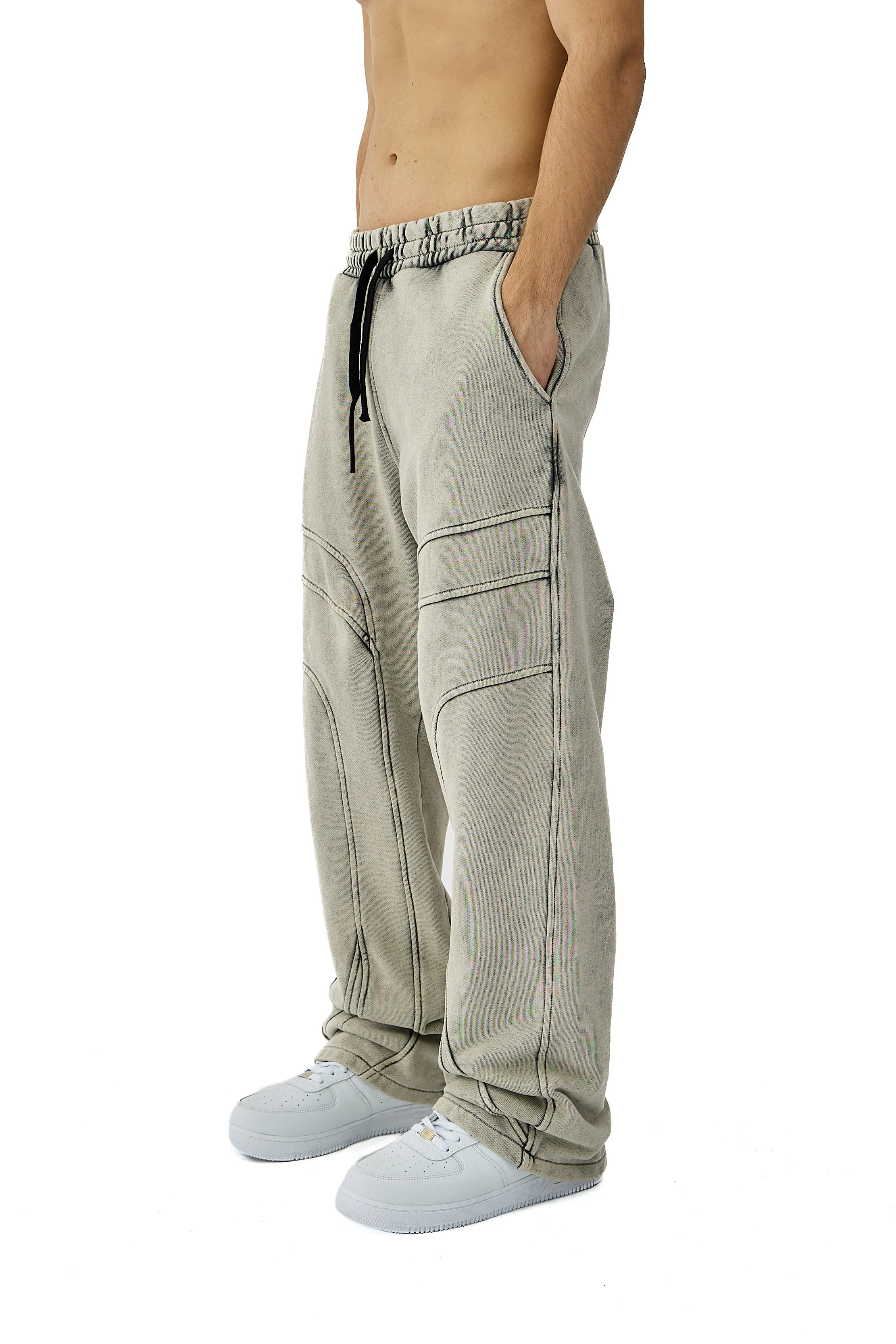 Stone Yıkamalı Lines Detay Premium Sweatpant - ANTRASİT