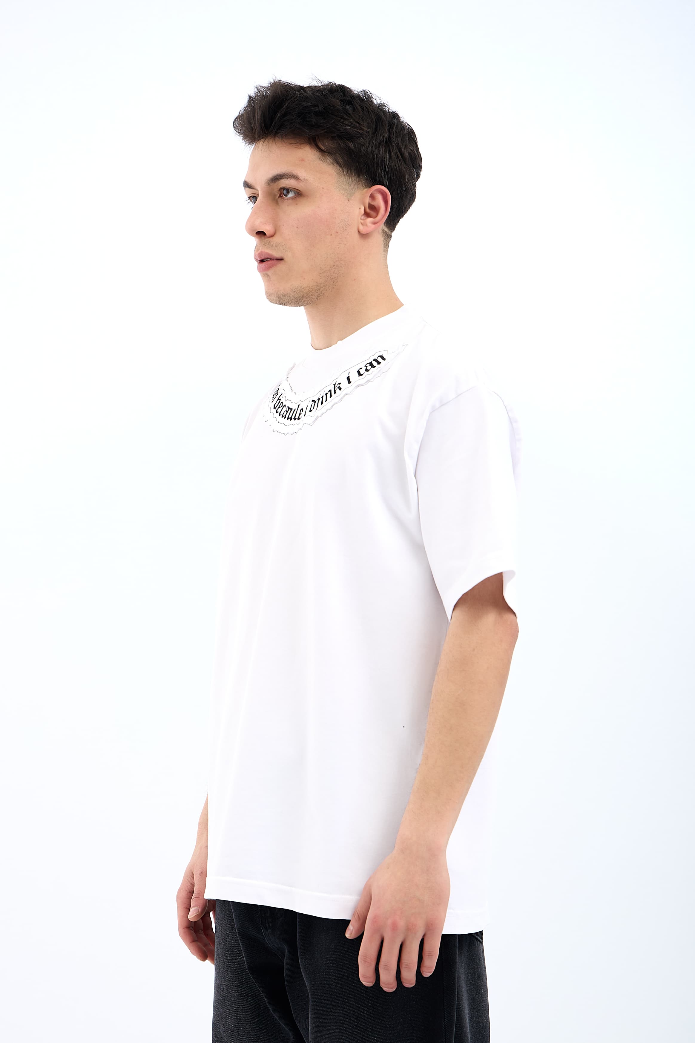 I Can Becaule Nakışlı Premium Oversize Tişört - BEYAZ