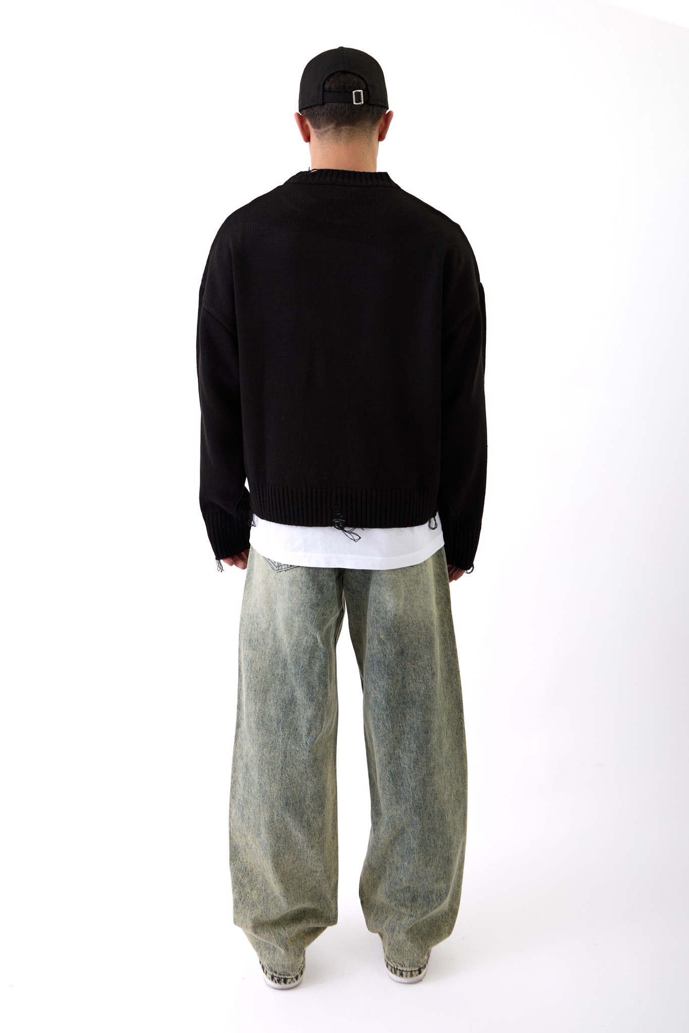 Distressed Fashion Detaylı Kazak - SİYAH