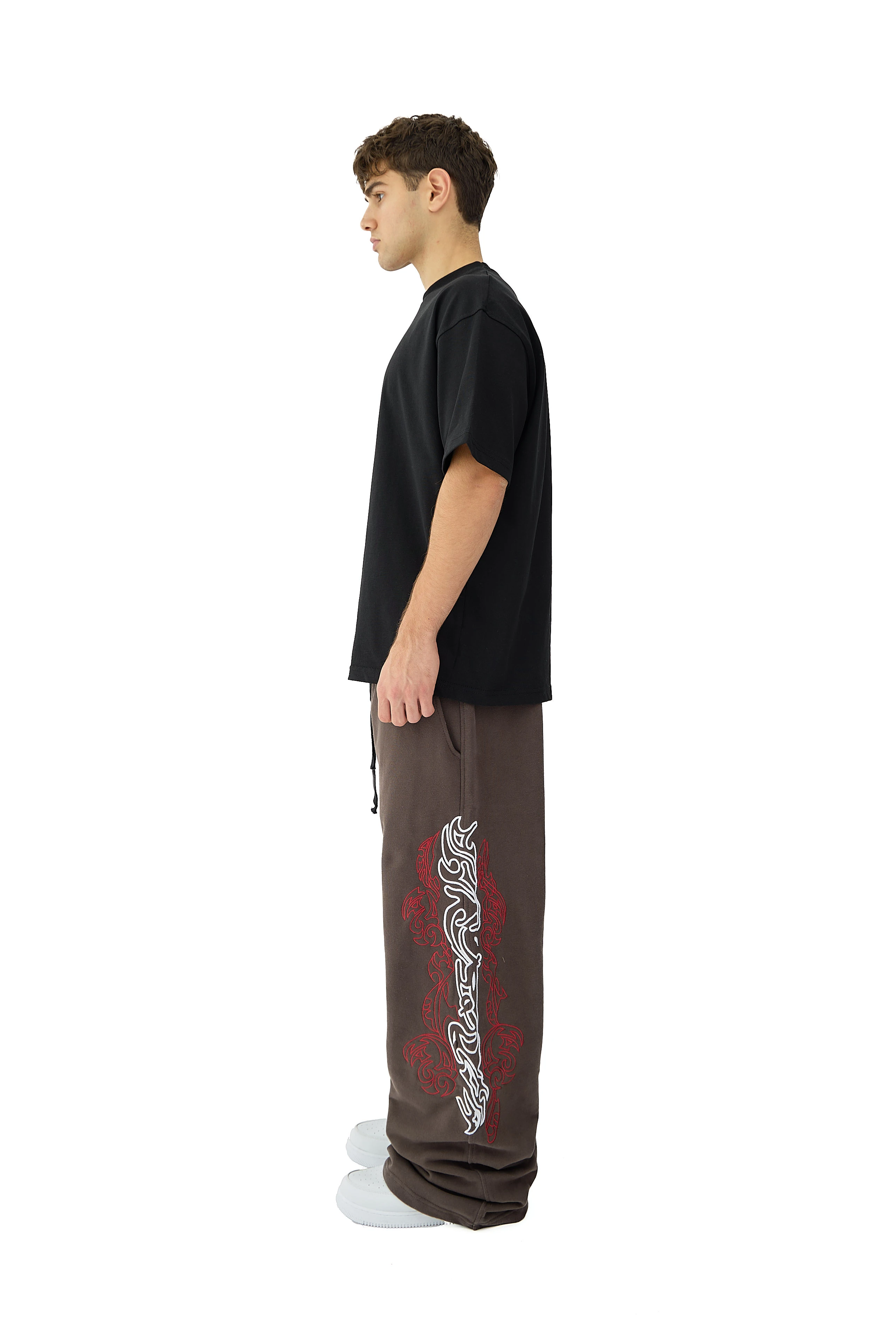 Bloodline Totem Nakış Detaylı Premium Sweatpant - KAHVERENGİ