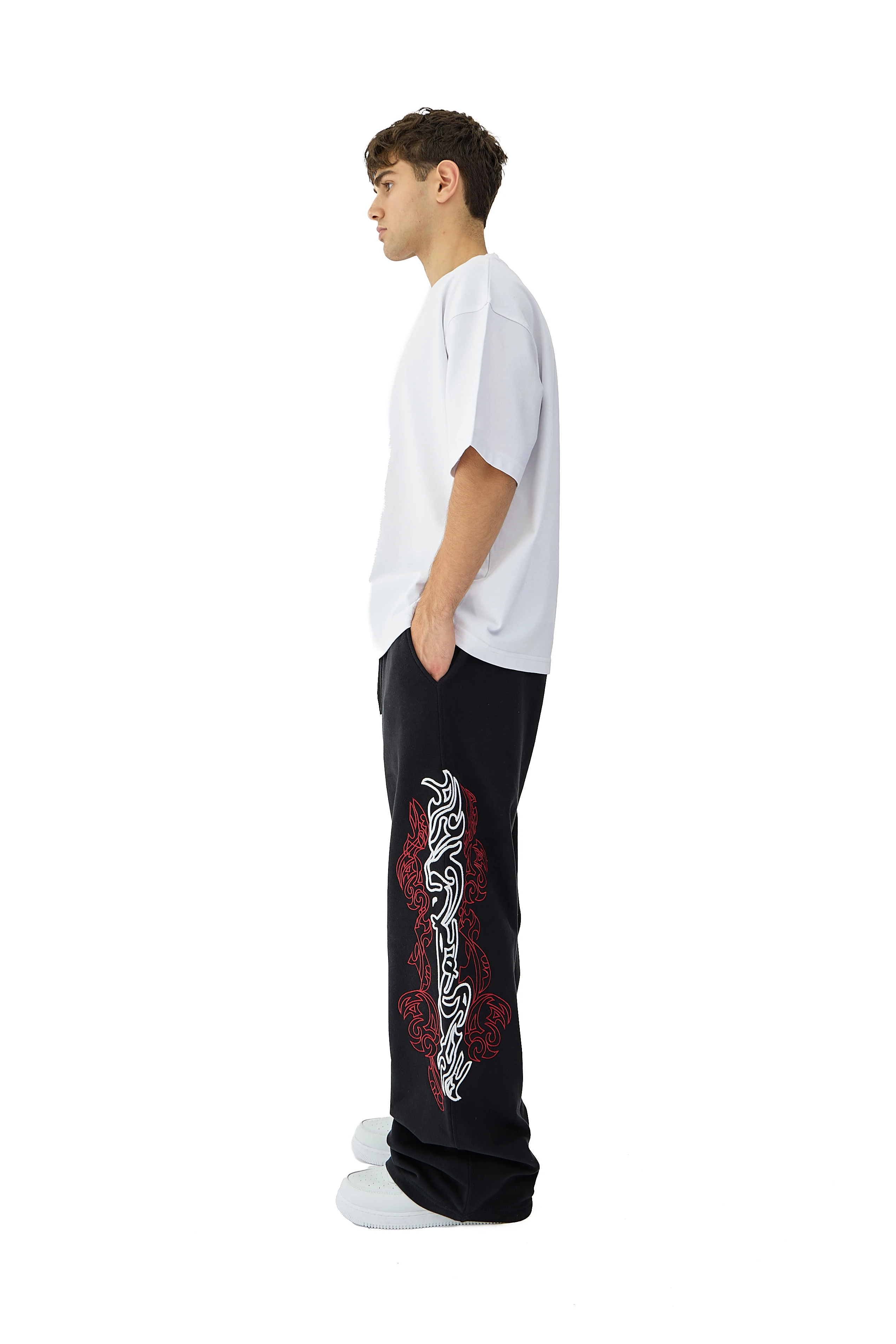 Bloodline Totem Nakış Detaylı Premium Sweatpant - SİYAH