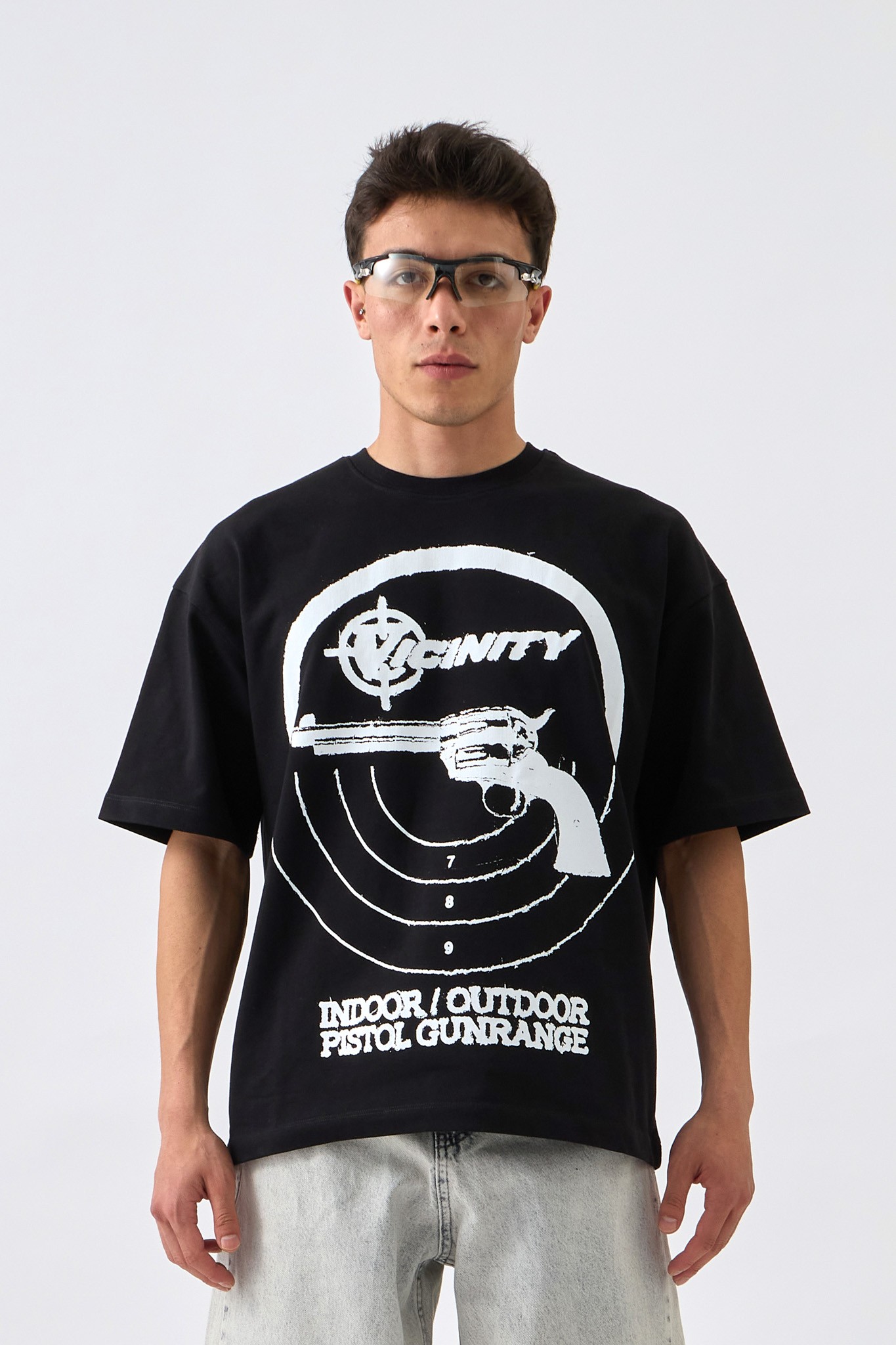 Pistol Print Oversize Baskılı Tişört