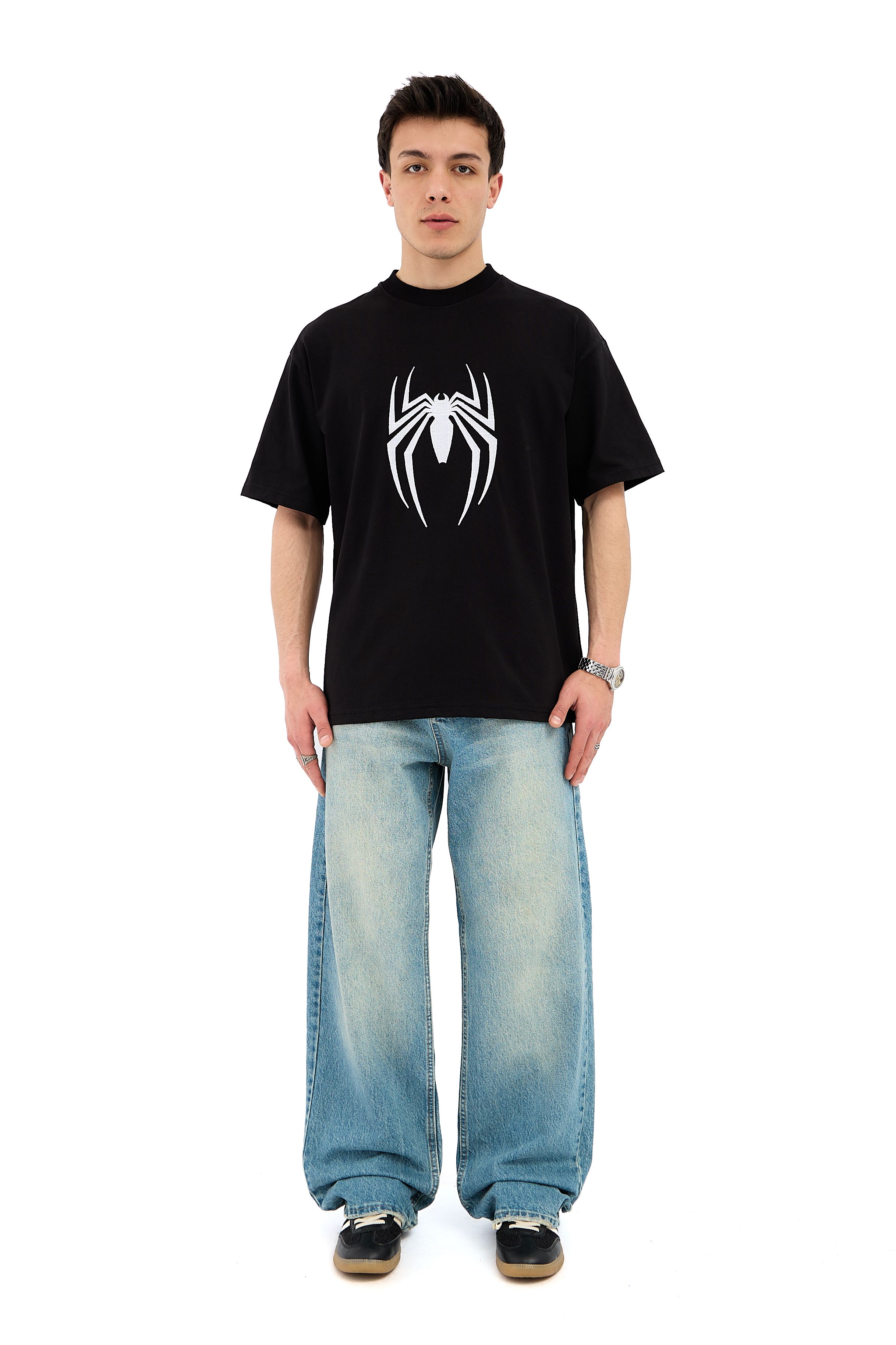 Spiderman Nakışlı Oversize Tişört 