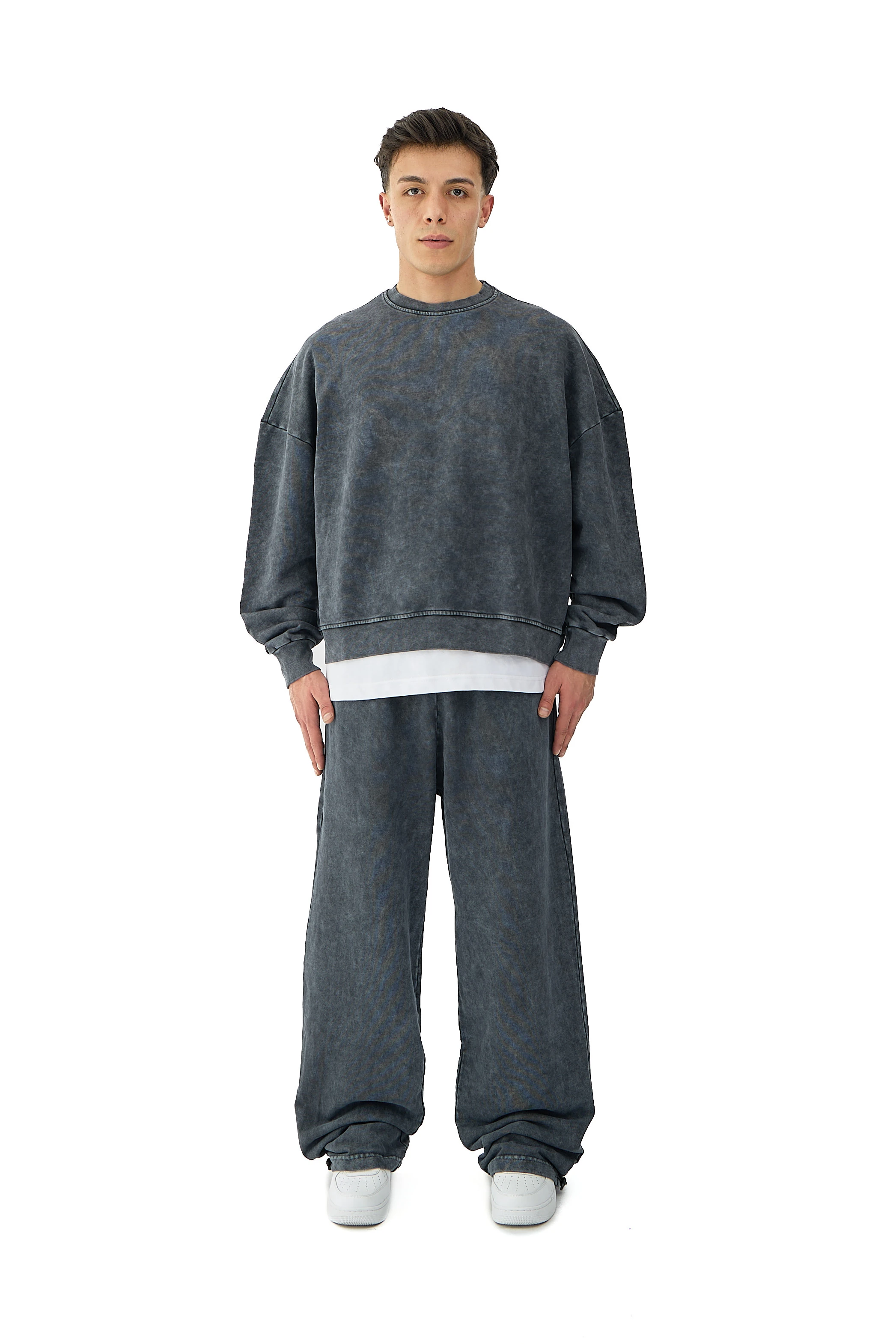  Oil Washed Yıkamalı Oversize Sweatshirt - ANTRASİT