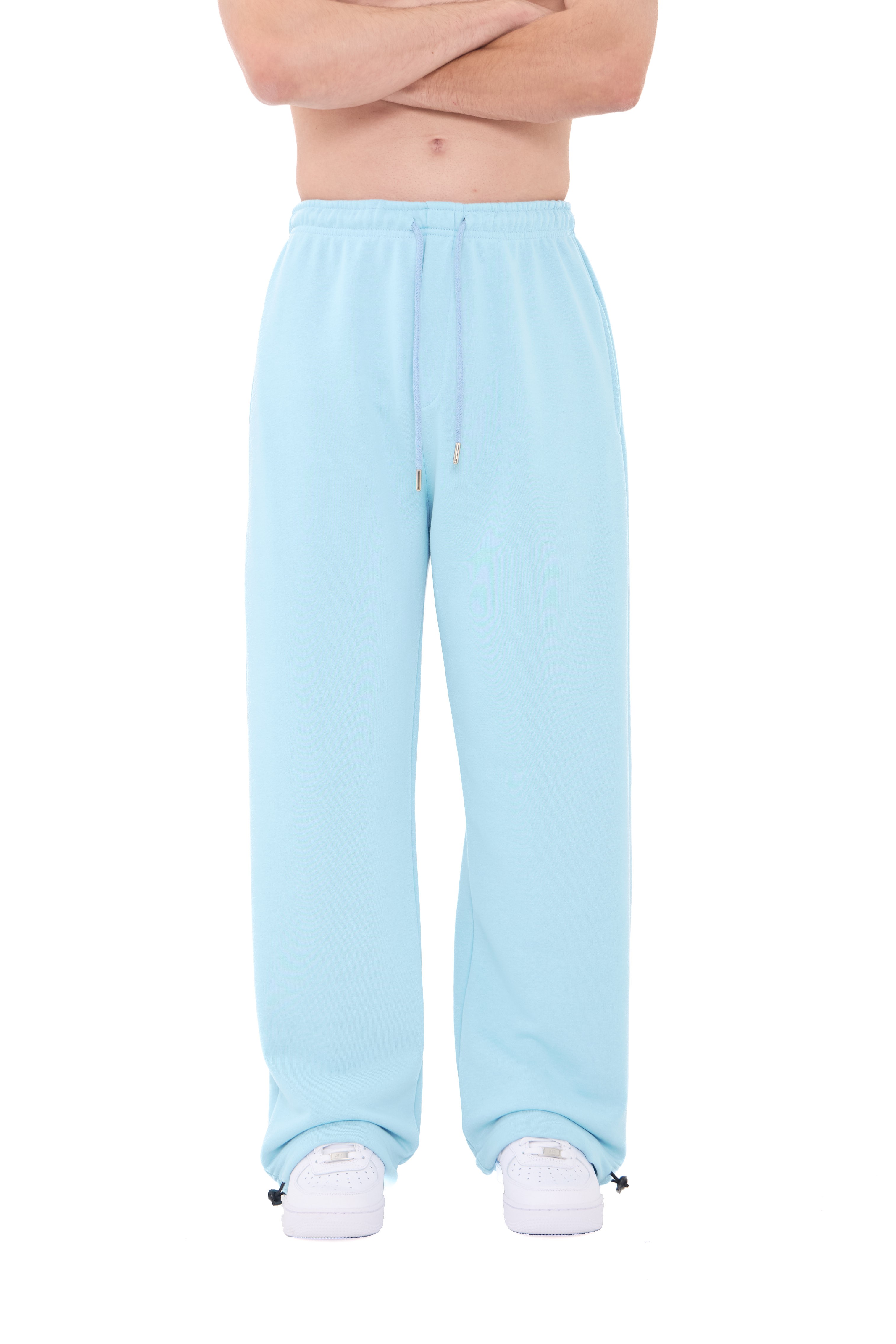  Hitup Premium Basic Ayarlanabilir Paça Oversize Eşofman Altı  - BABYBLUE