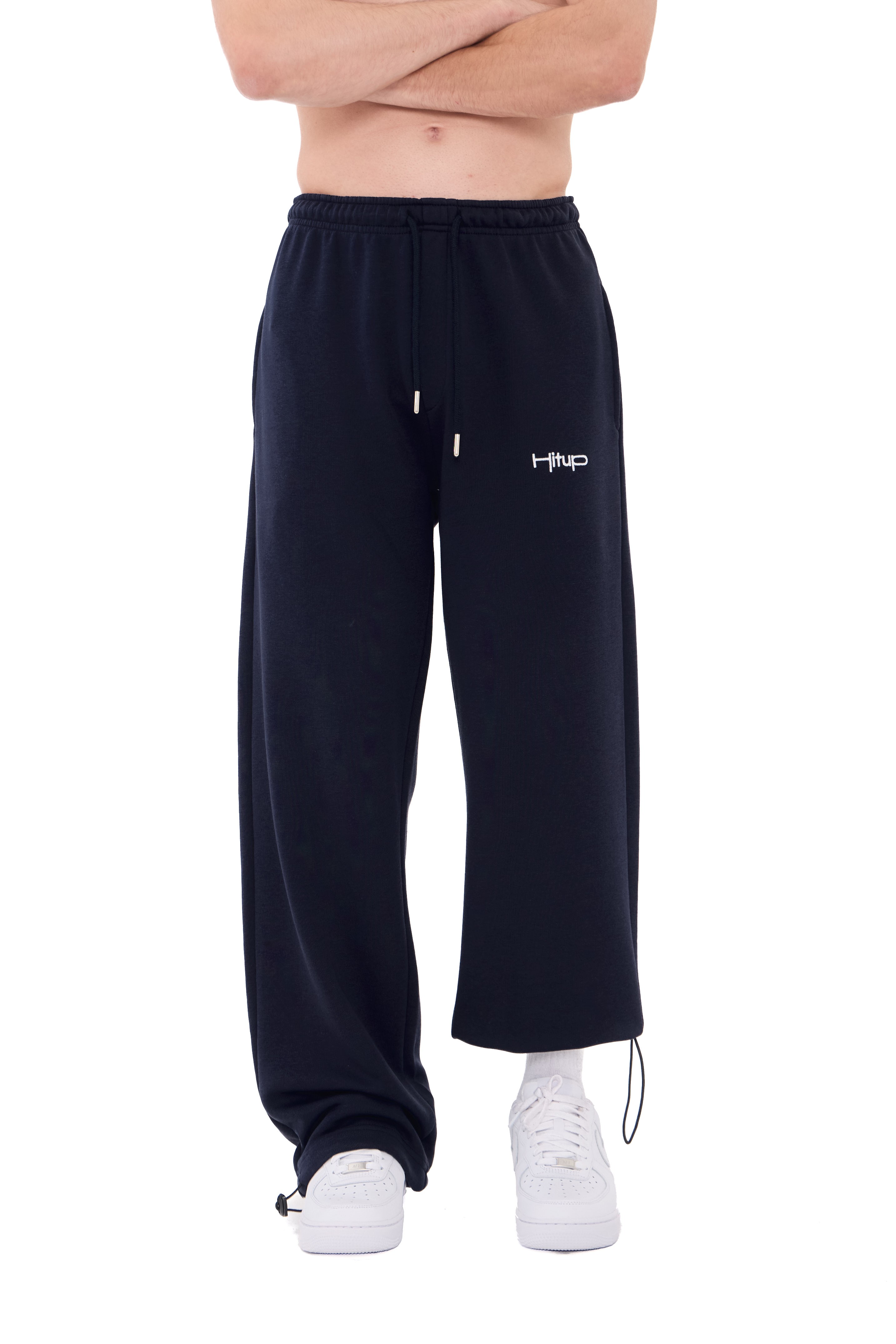  Hitup Nakışlı Premium Ayarlanabilir Paça Oversize Eşofman Altı  - LACİVERT