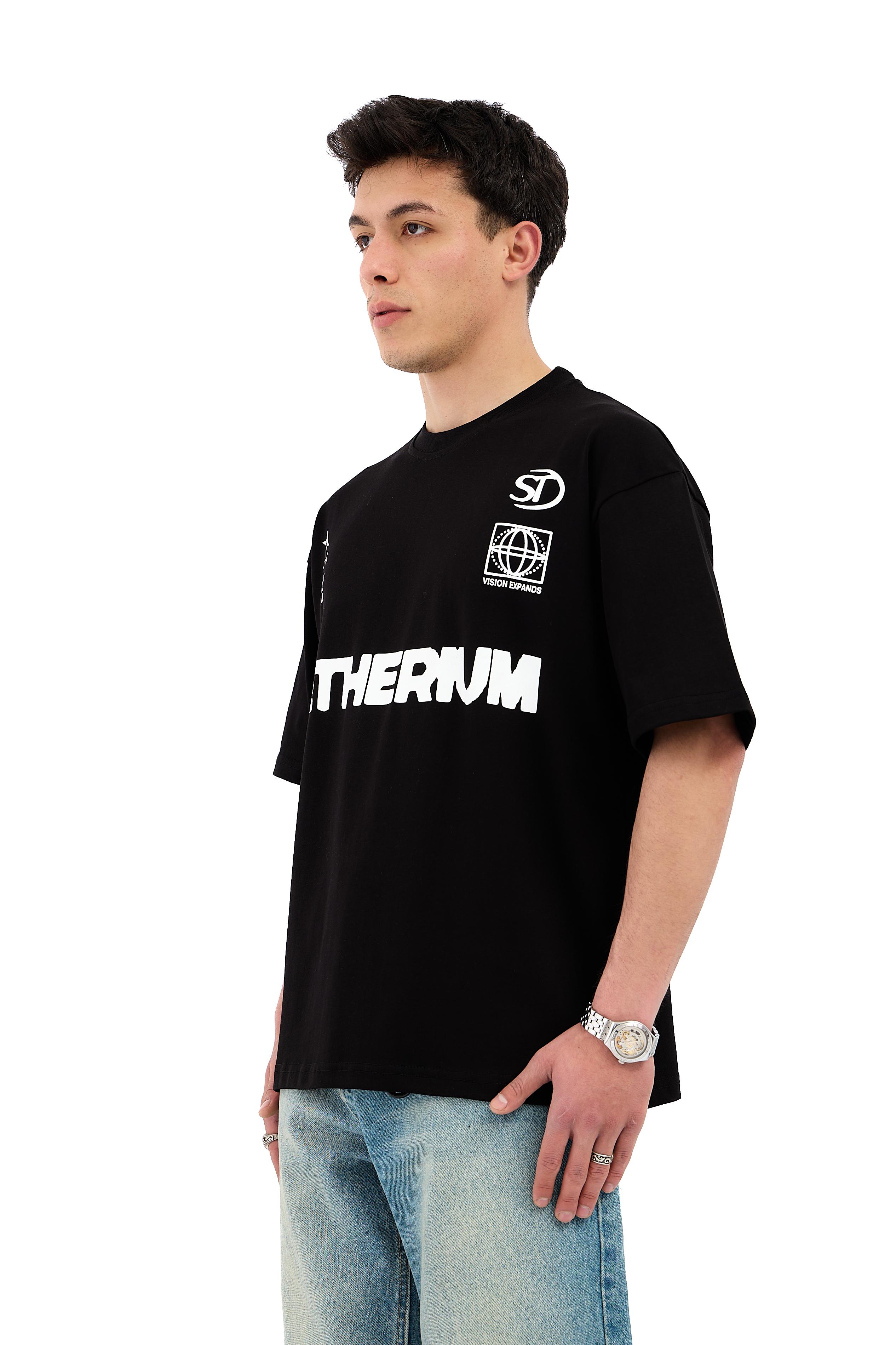 Aetherium Baskı Detay Oversize Tişört
