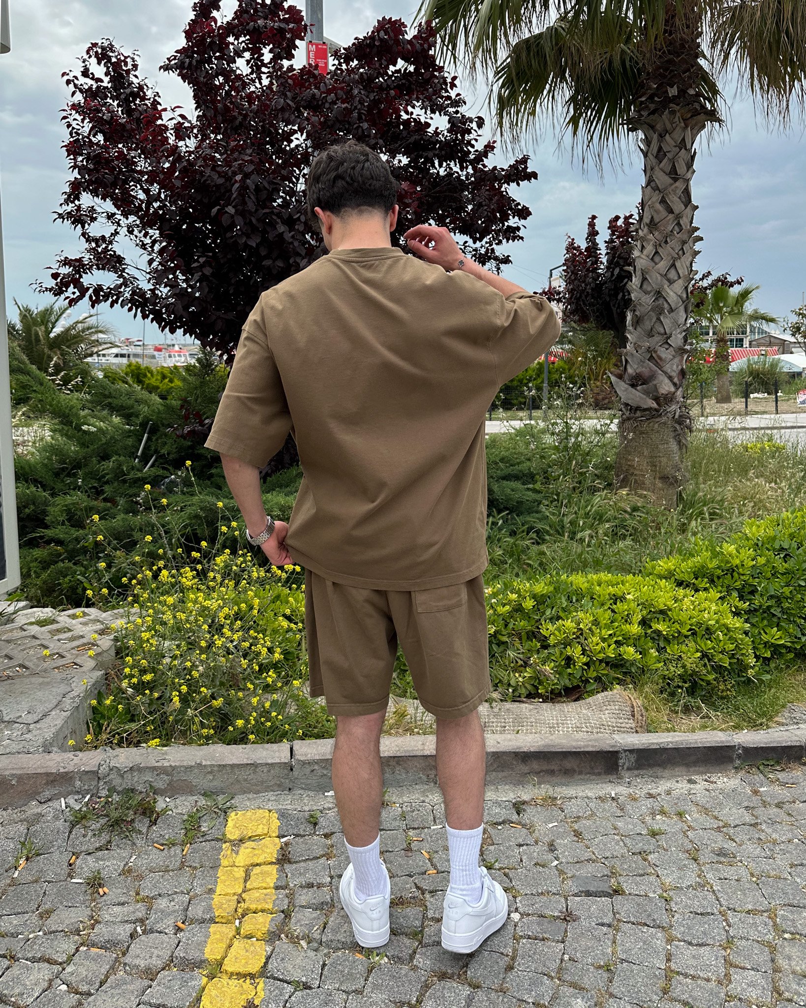 Premium Nakış Detaylı Oversize Takım - HAKİ