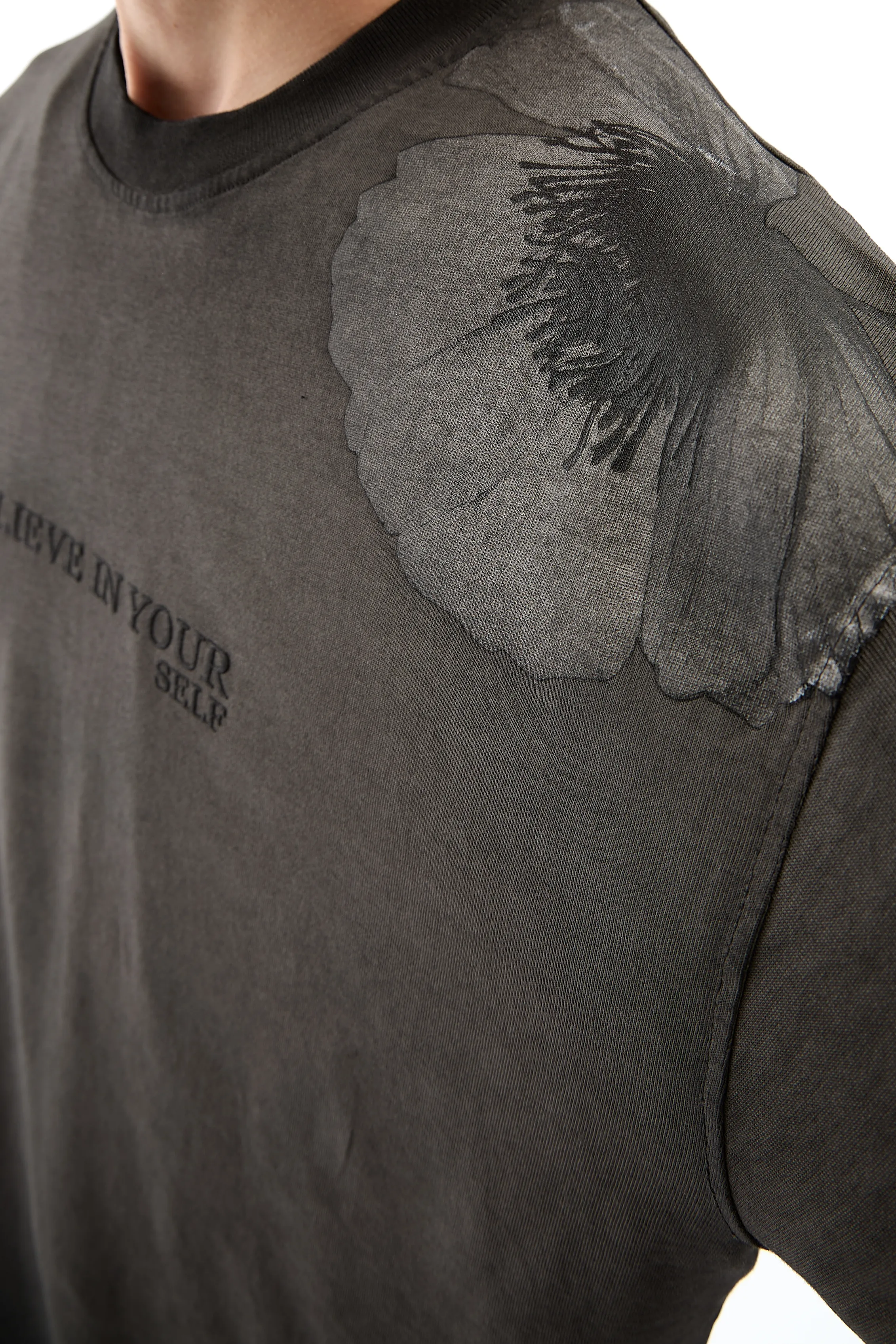 Belive İn Your Baskılı Oversize Tişört