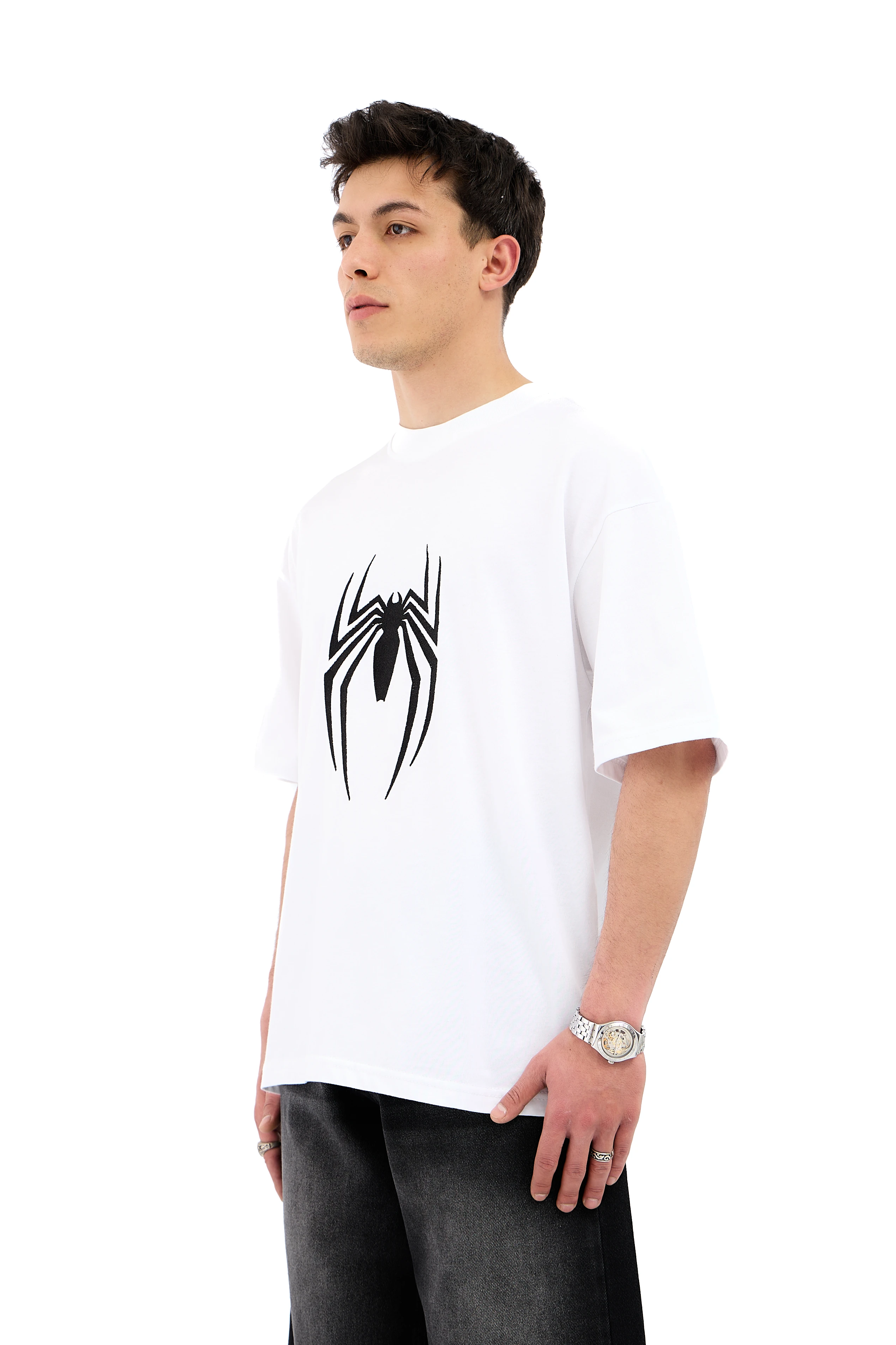 Spiderman Nakışlı Oversize Tişört