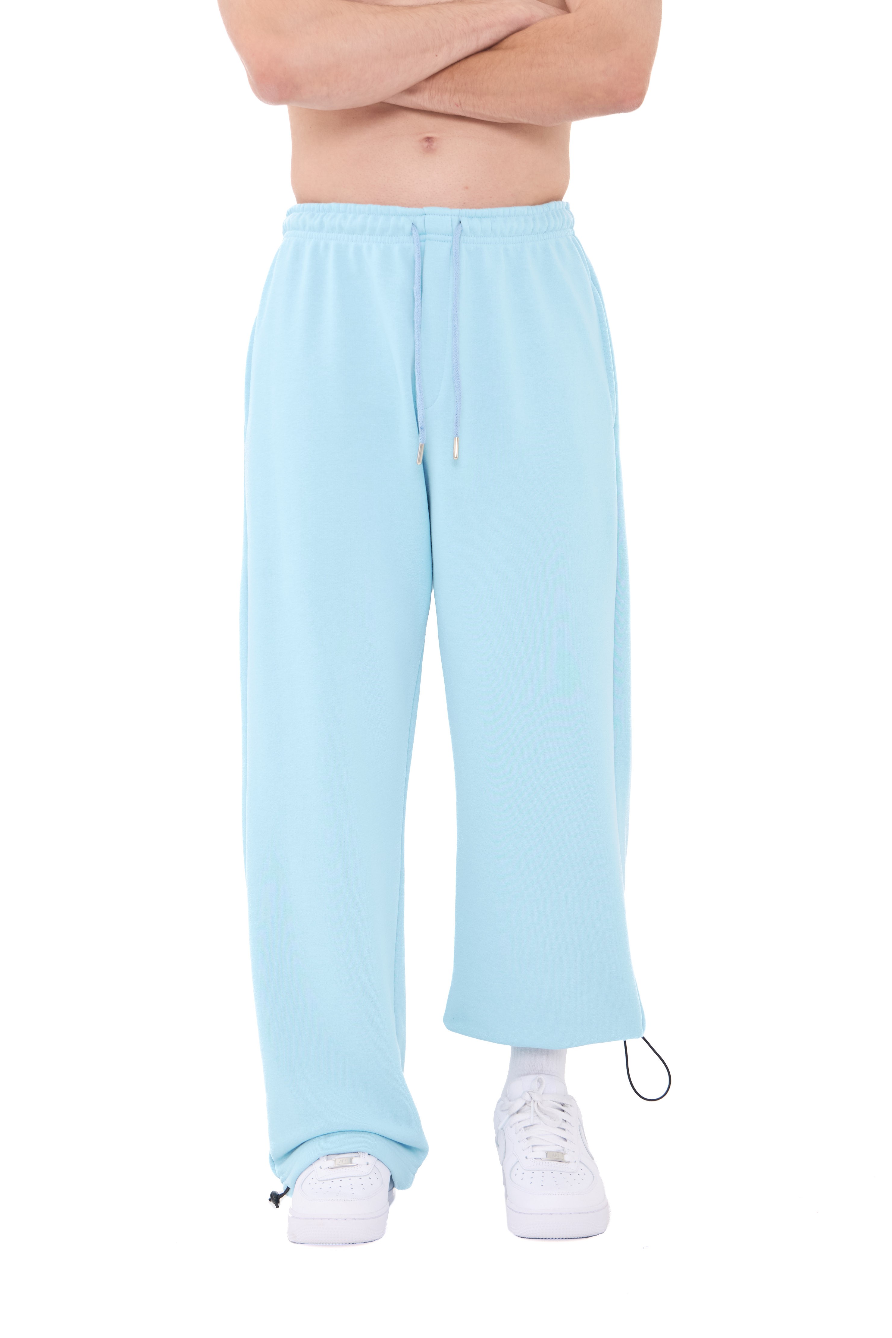  Hitup Premium Basic Ayarlanabilir Paça Oversize Eşofman Altı  - BABYBLUE