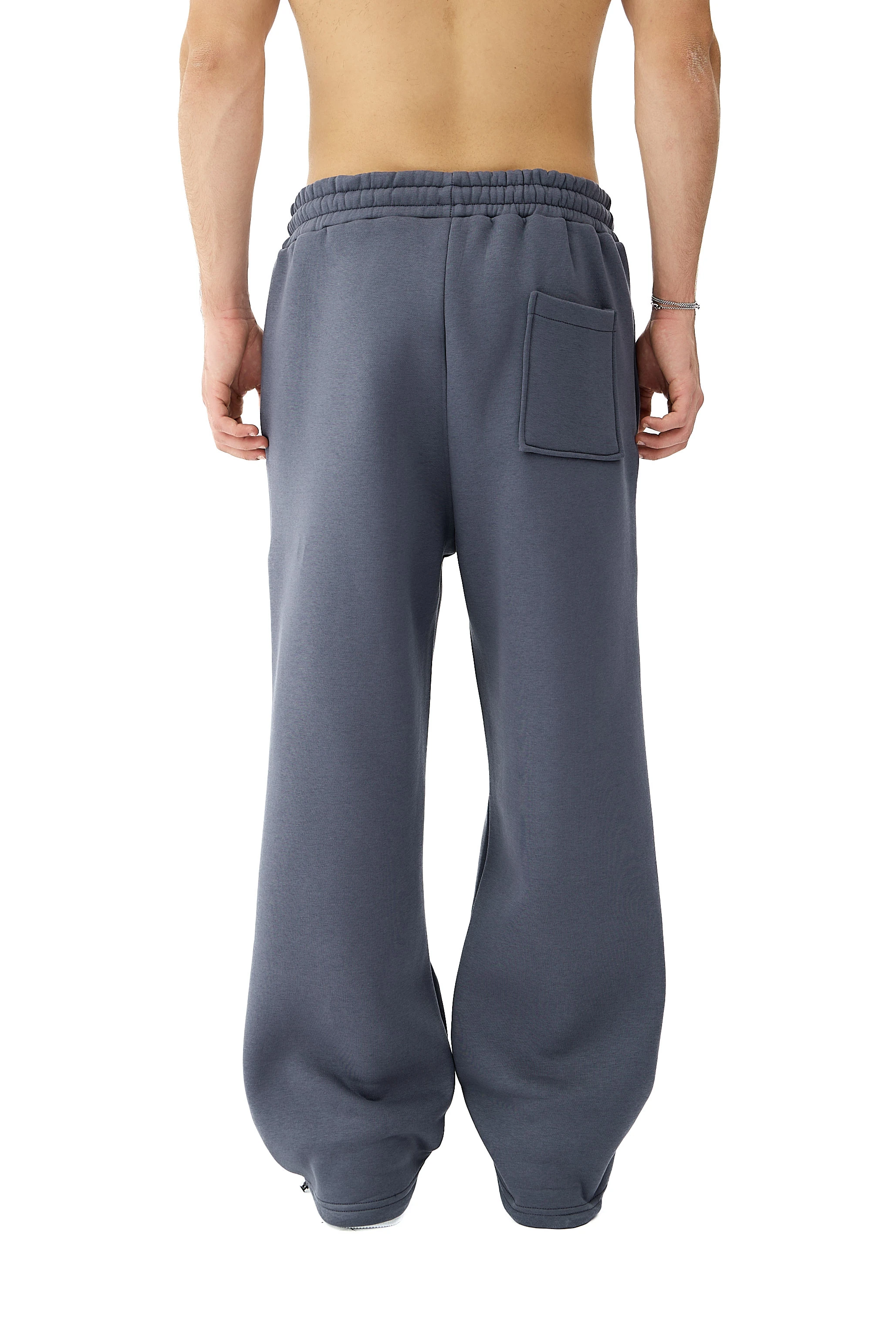 Kışlık Hitup Nakışlı Premium Ayarlanabilir Paça Oversize Eşofman Altı - FÜME