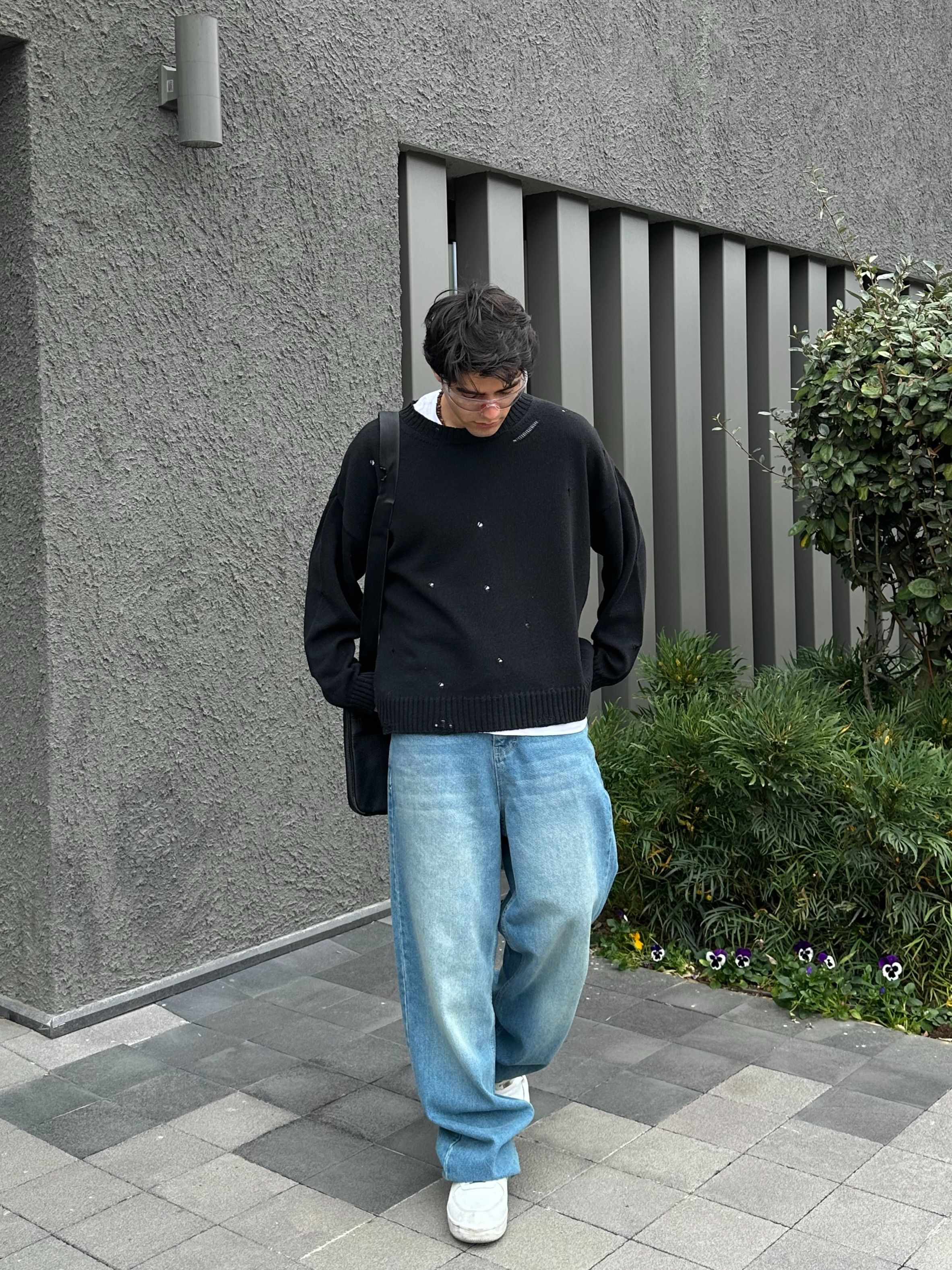 Fashion Detaylı Triko Kazak - SİYAH