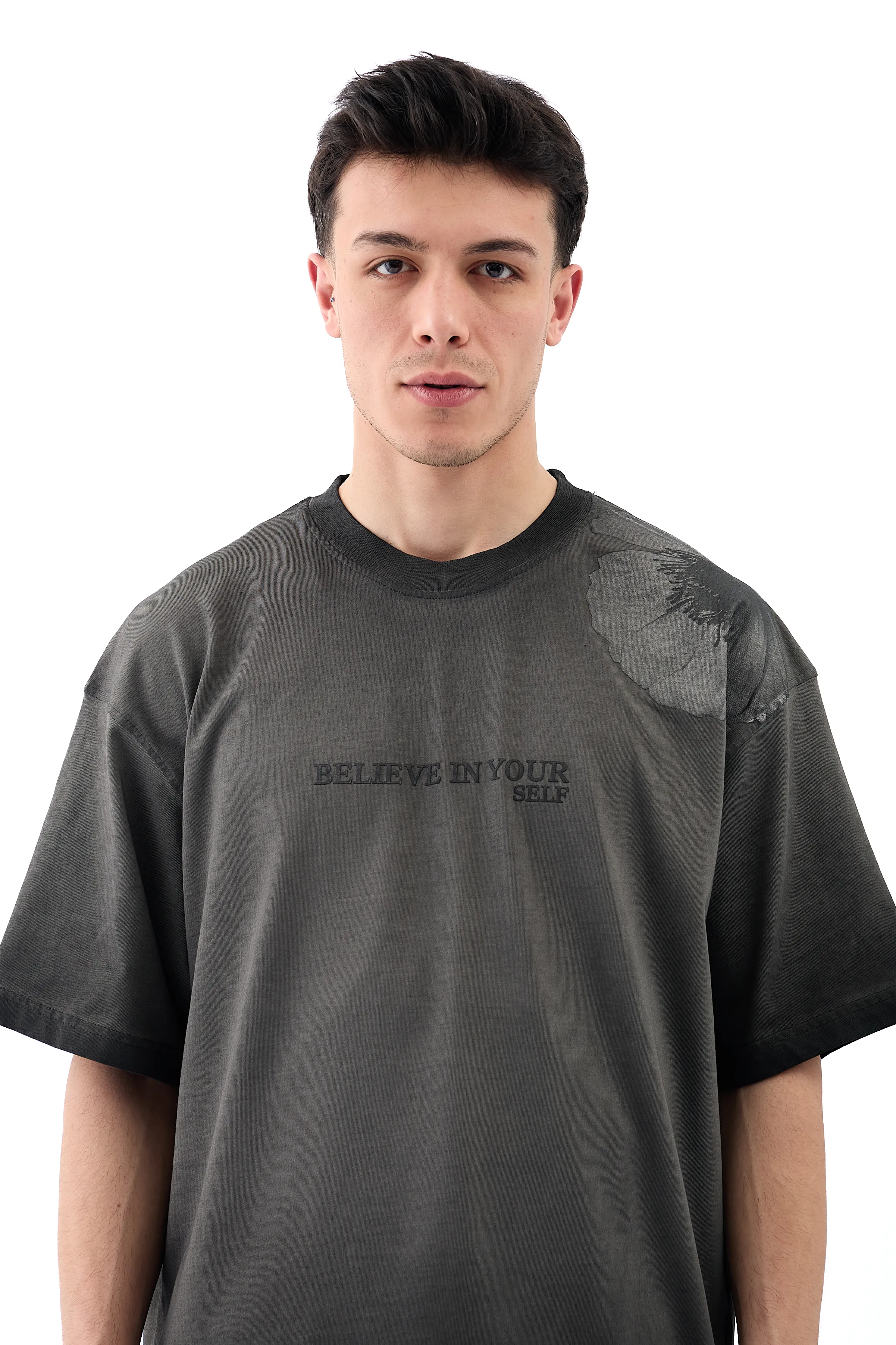 Belive İn Your Baskılı Oversize Tişört