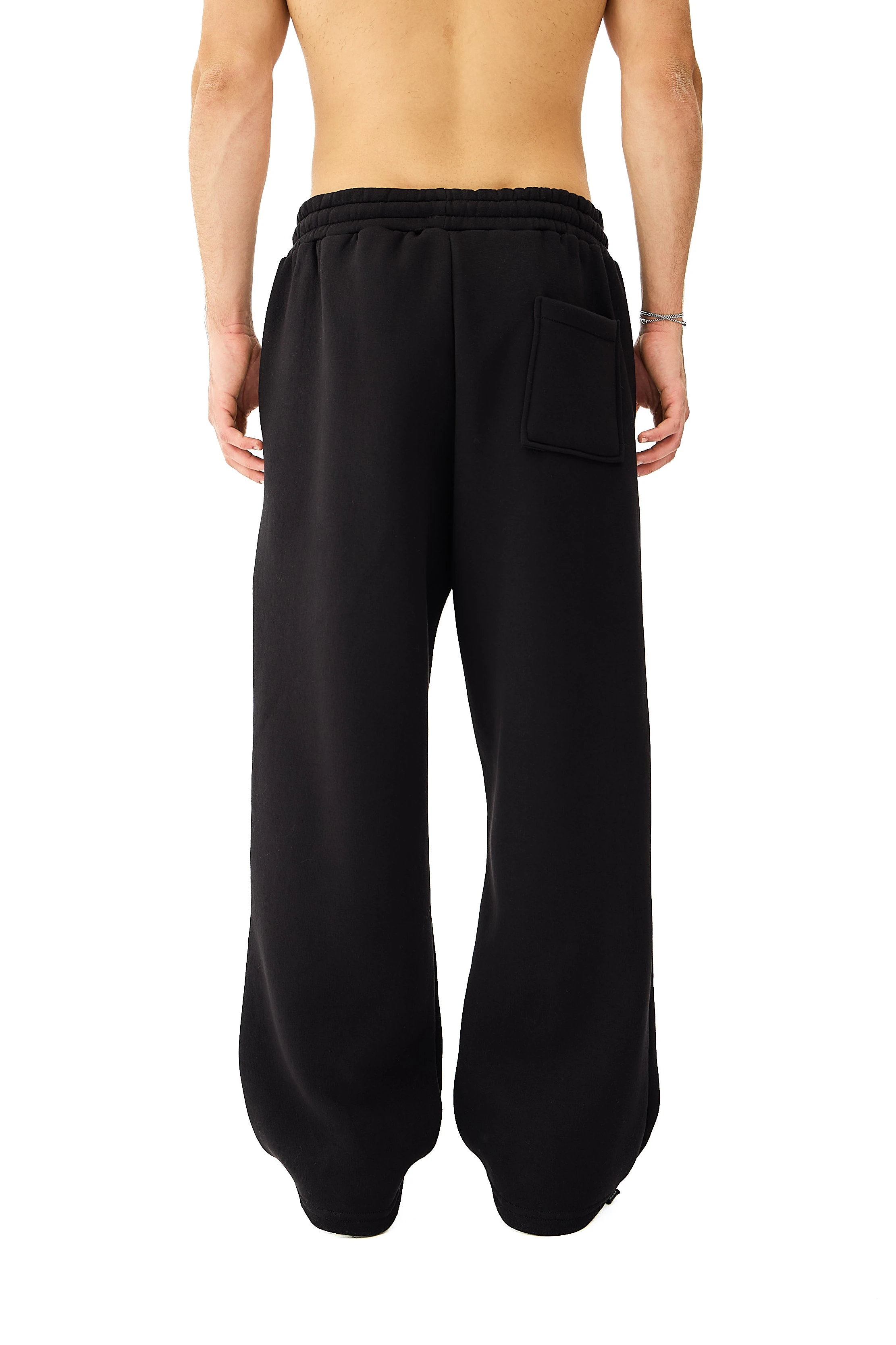 Kışlık Hitup Nakışlı Premium Ayarlanabilir Paça Oversize Eşofman Altı - SİYAH