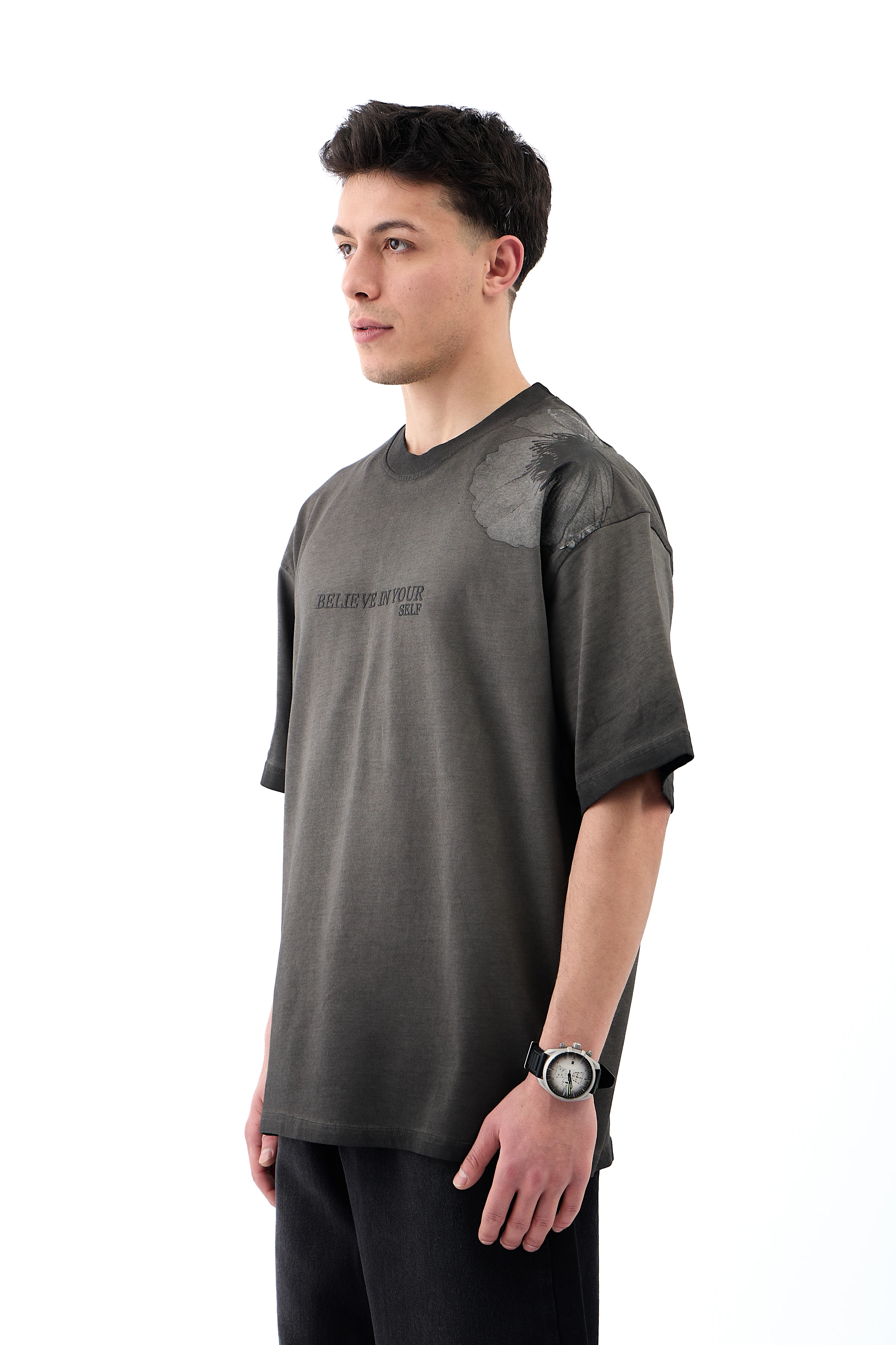 Belive İn Your Baskılı Oversize Tişört