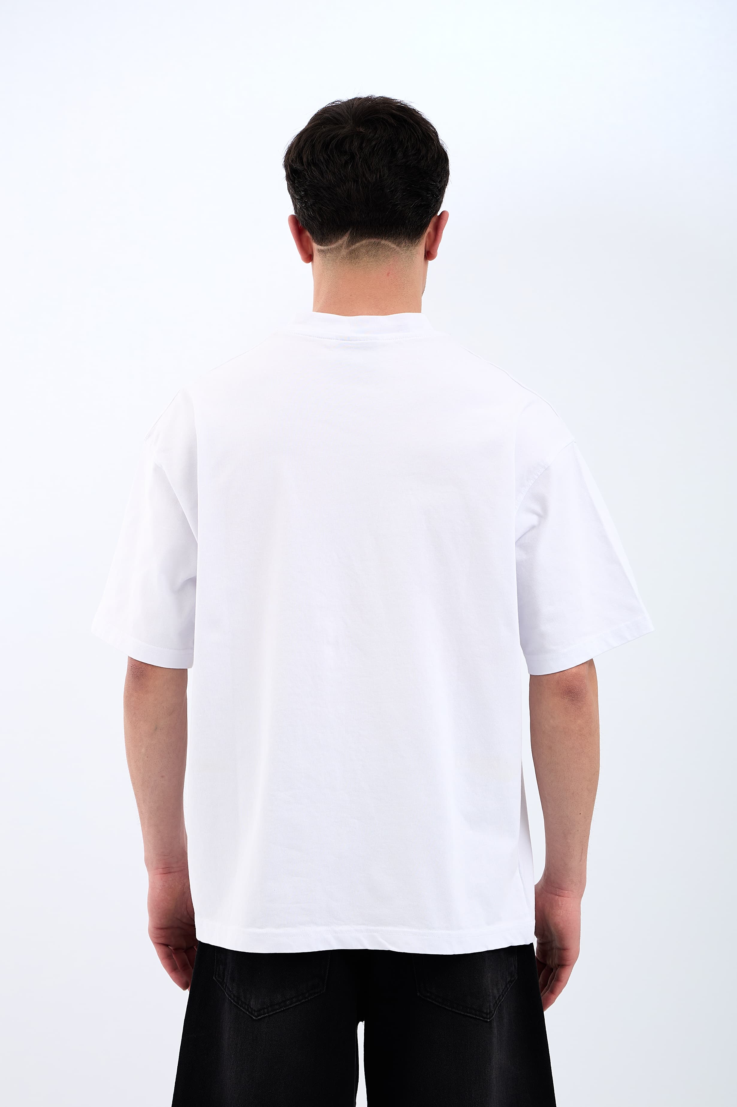 For Such Nakışlı Premium Oversize Tişört - BEYAZ