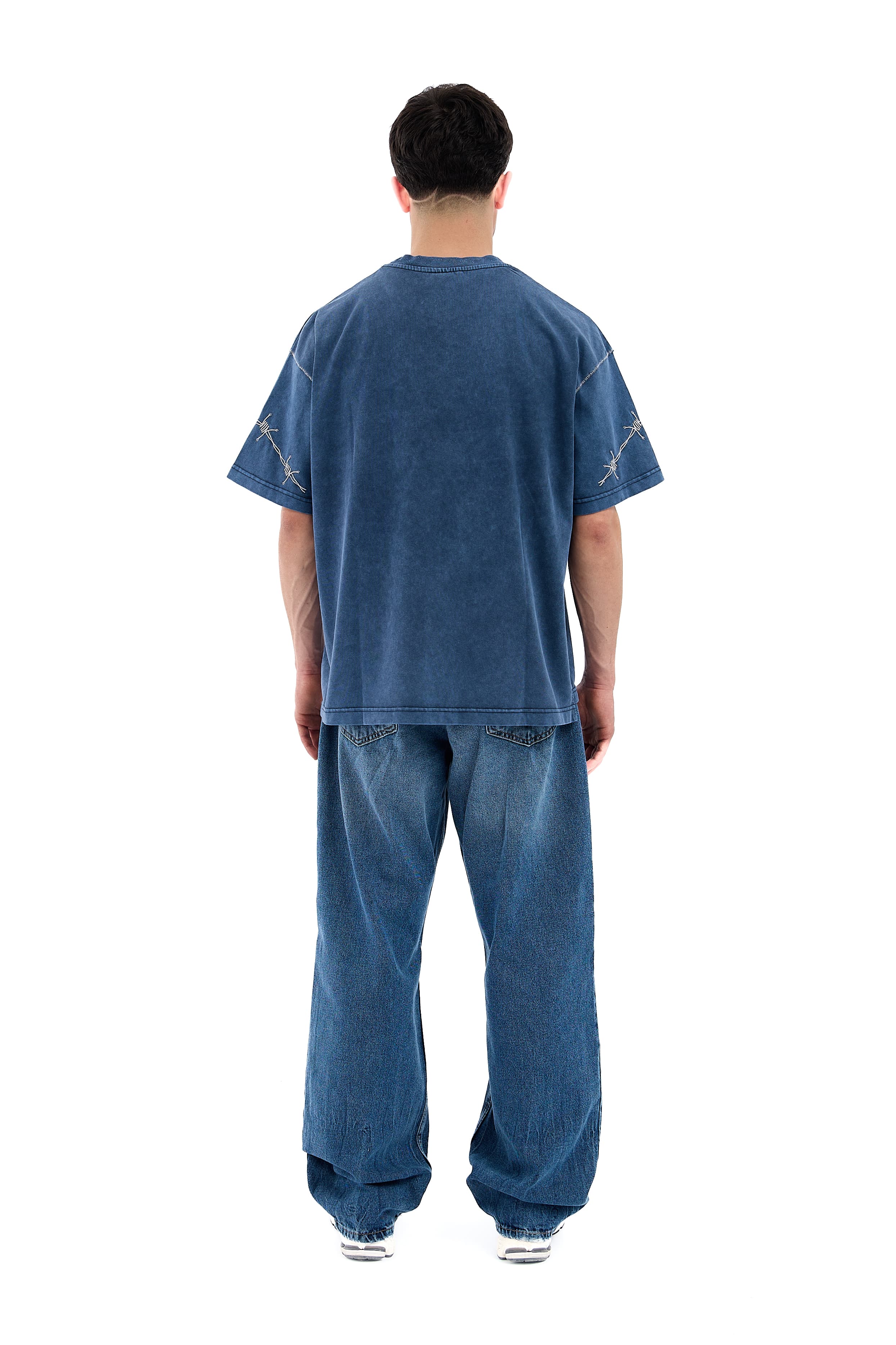 Andy Dad Nakışlı Premium Oversize Tişört - MAVİ